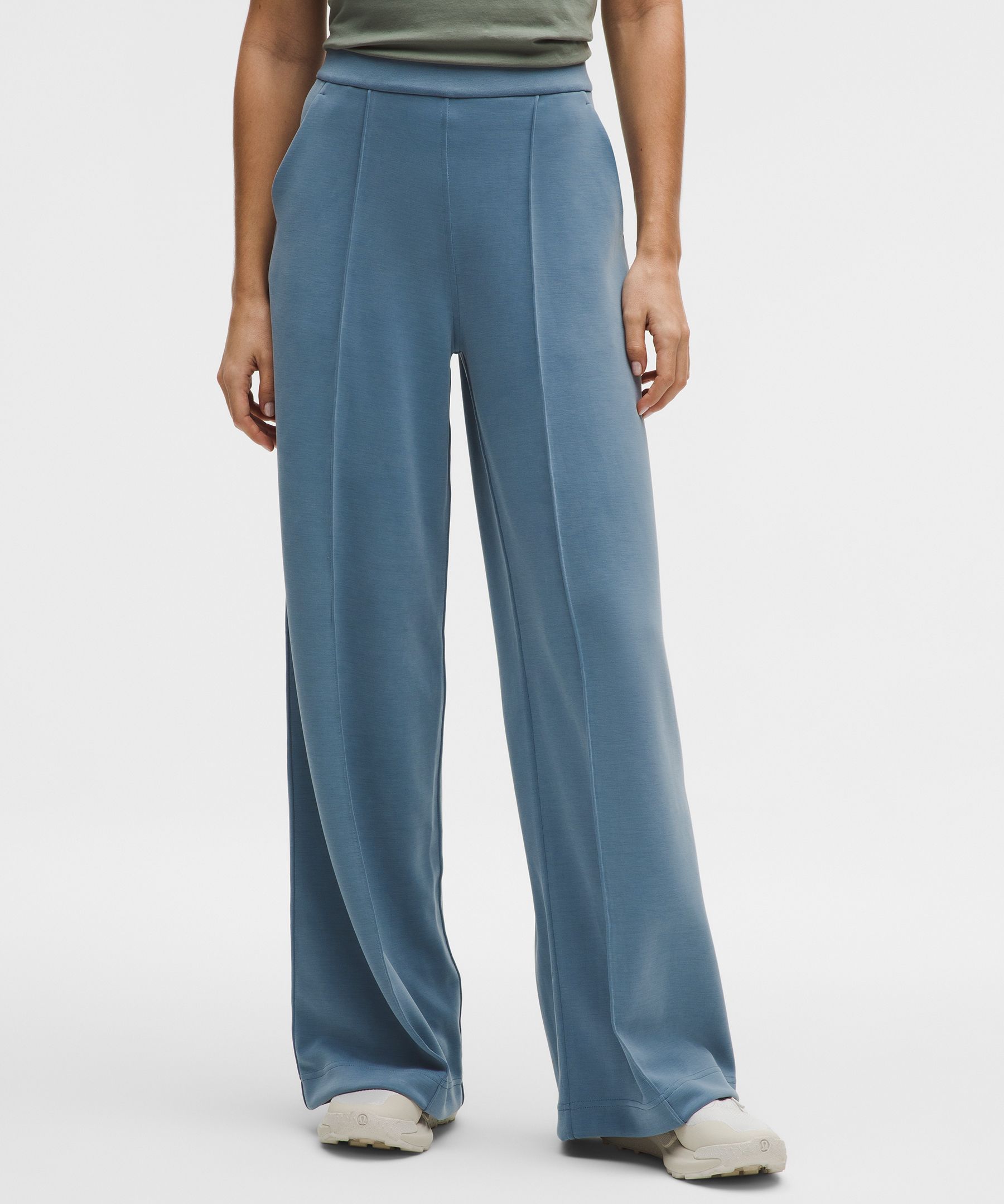 Softstreme Pintuck High-Rise Wide-Leg Pant