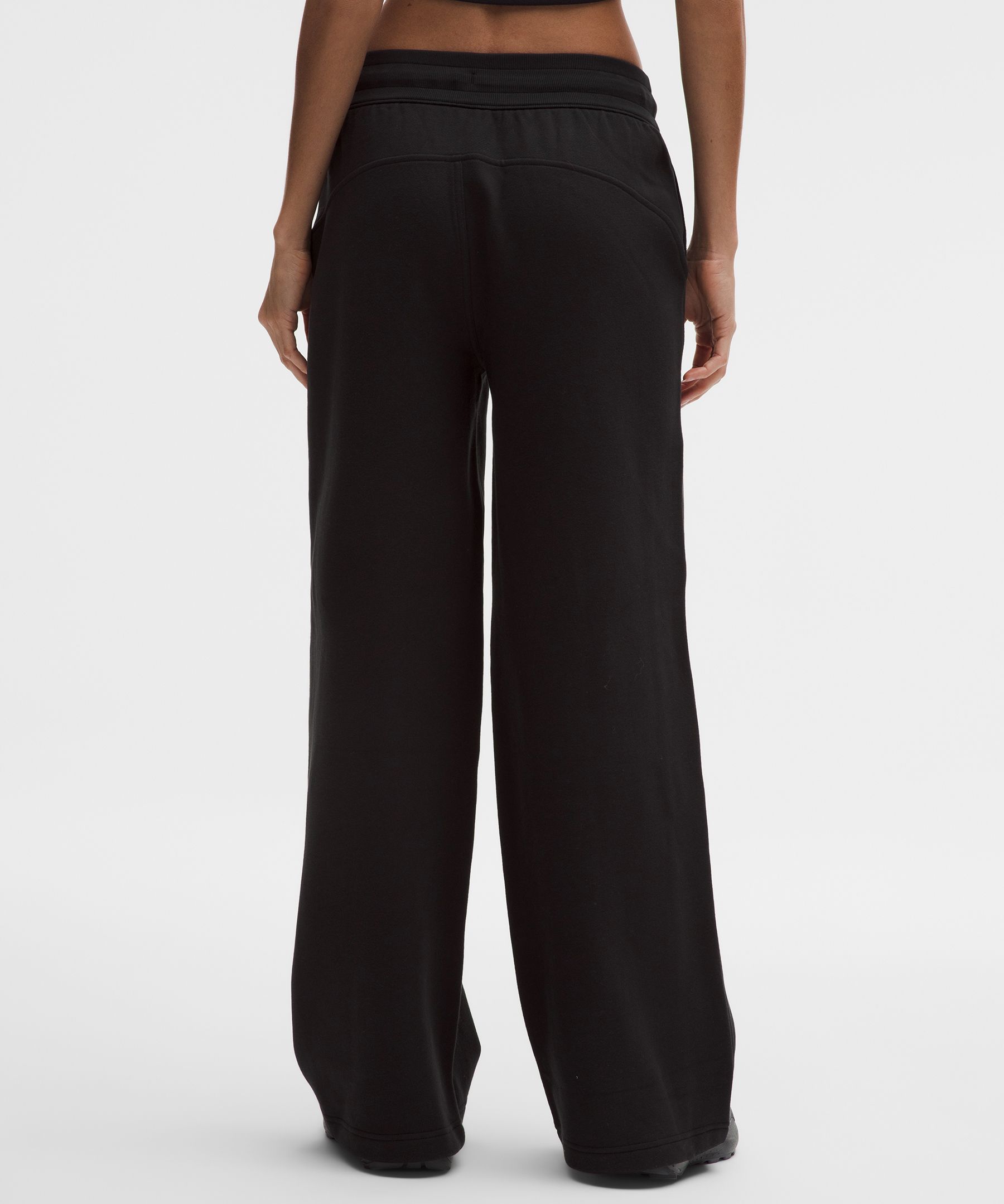 Pantalones Scuba de talle medio y pernera ancha *Est&aacute;ndar