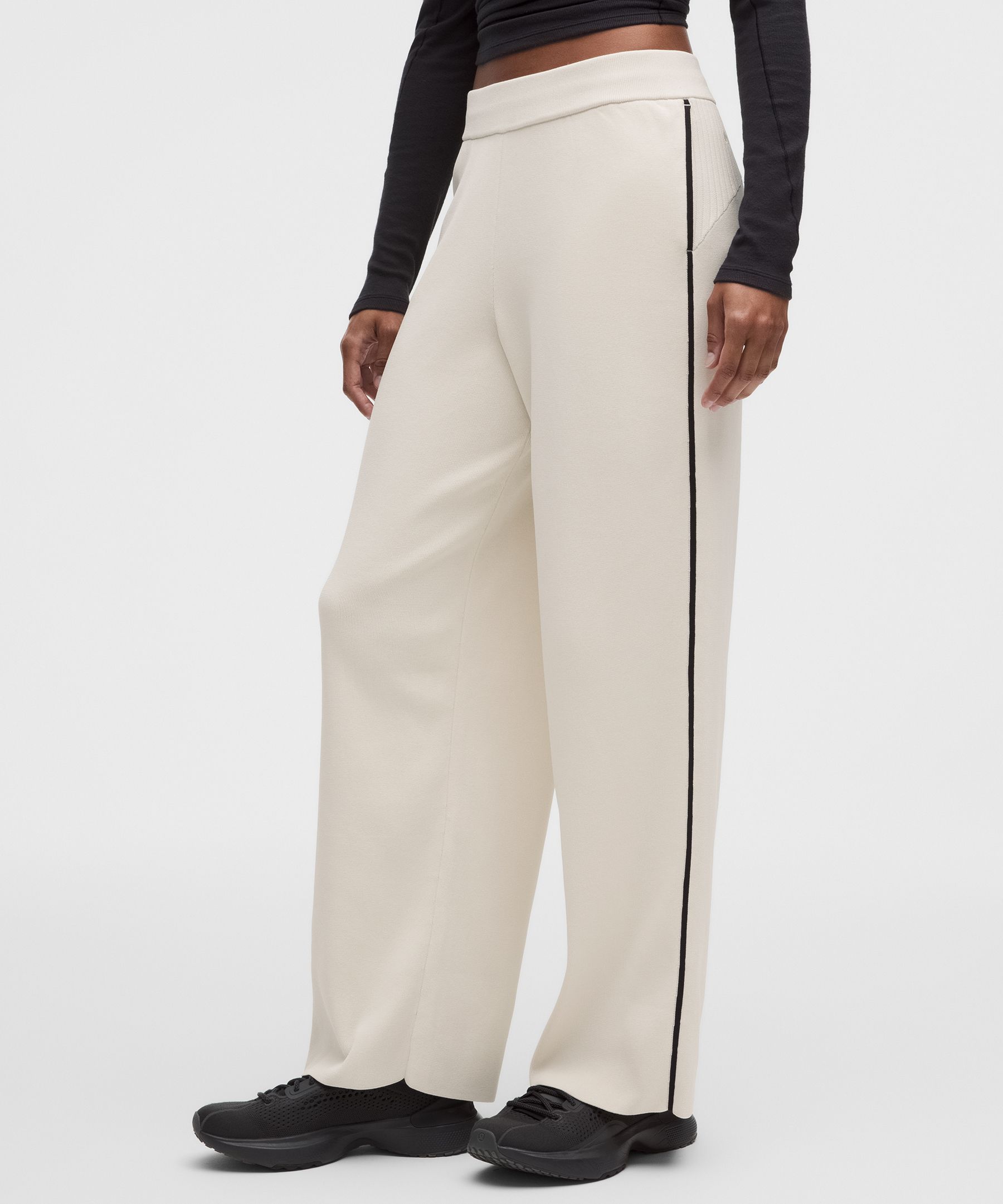 Pantalon de jogging taille mi-haute en maille douce