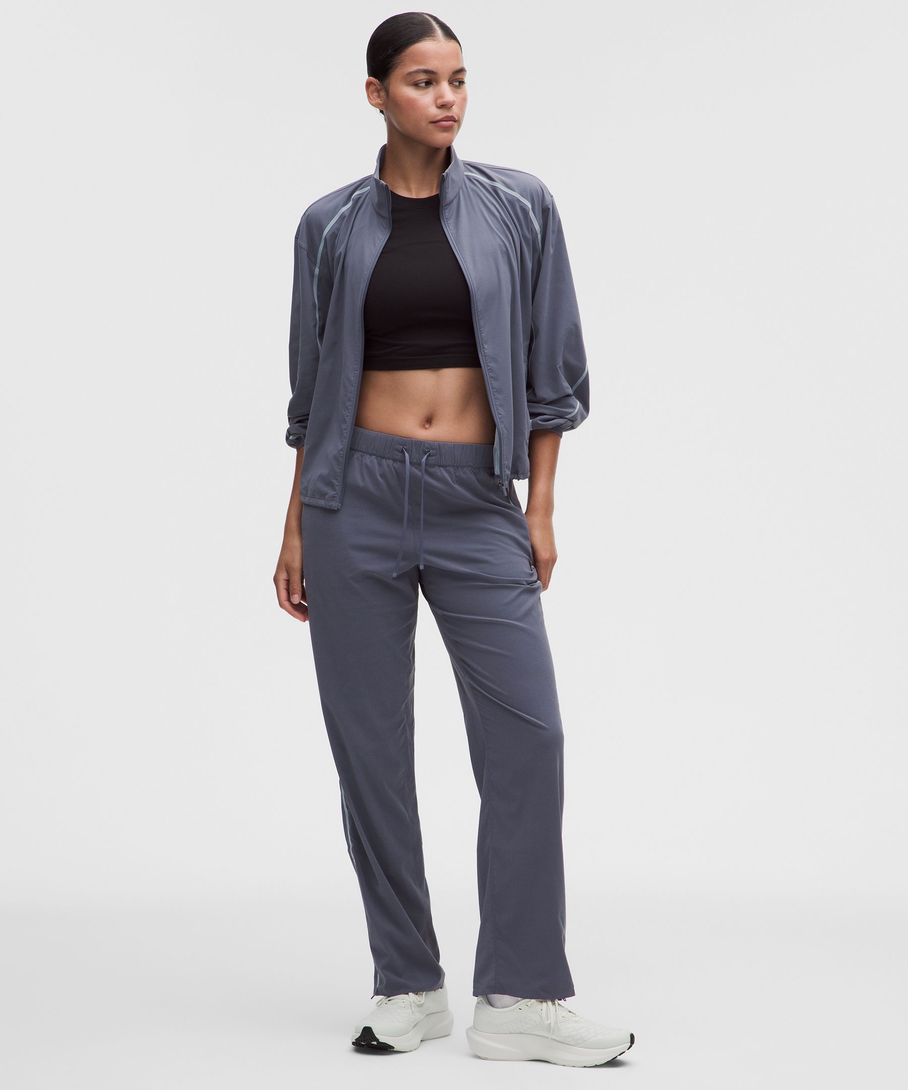 Two-Toned Mid-Rise Track Pant