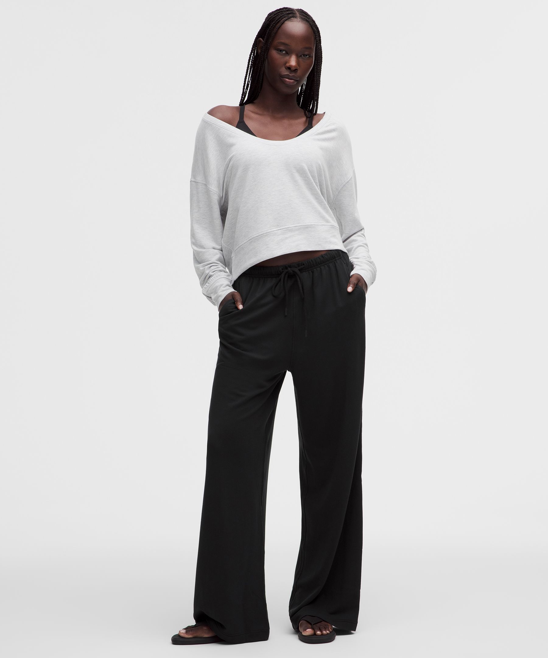 Pantalon jambe droite taille mi-haute BeCalm