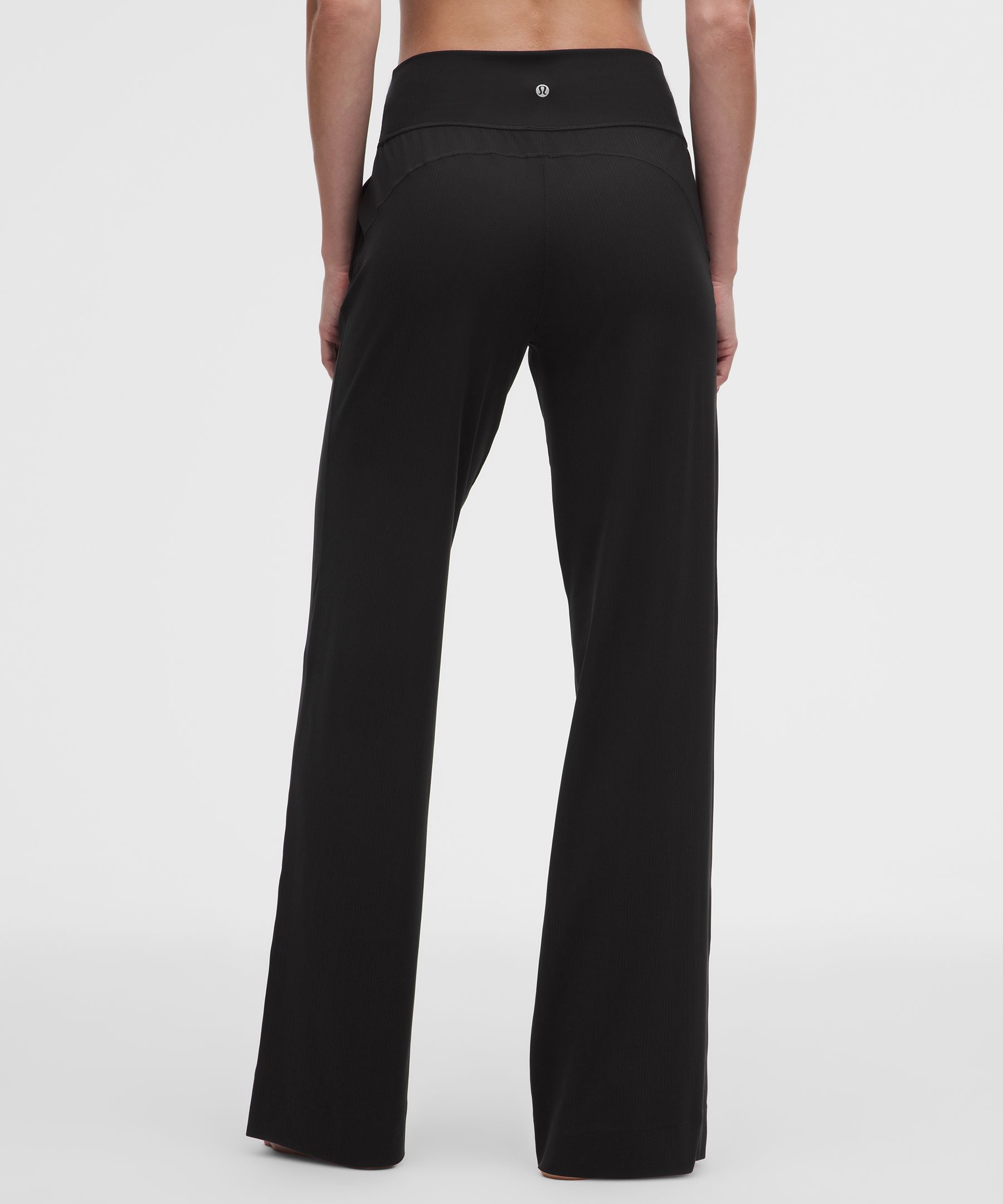 Groove High-Rise Mixed-Rib Wide-Leg Pant