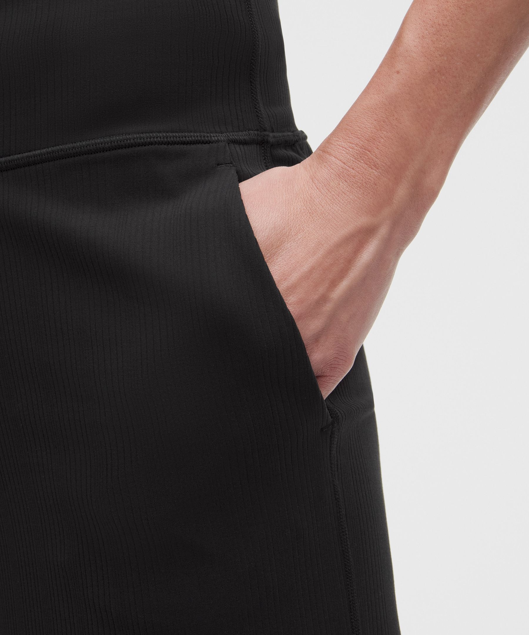 Groove High-Rise Mixed-Rib Wide-Leg Pant