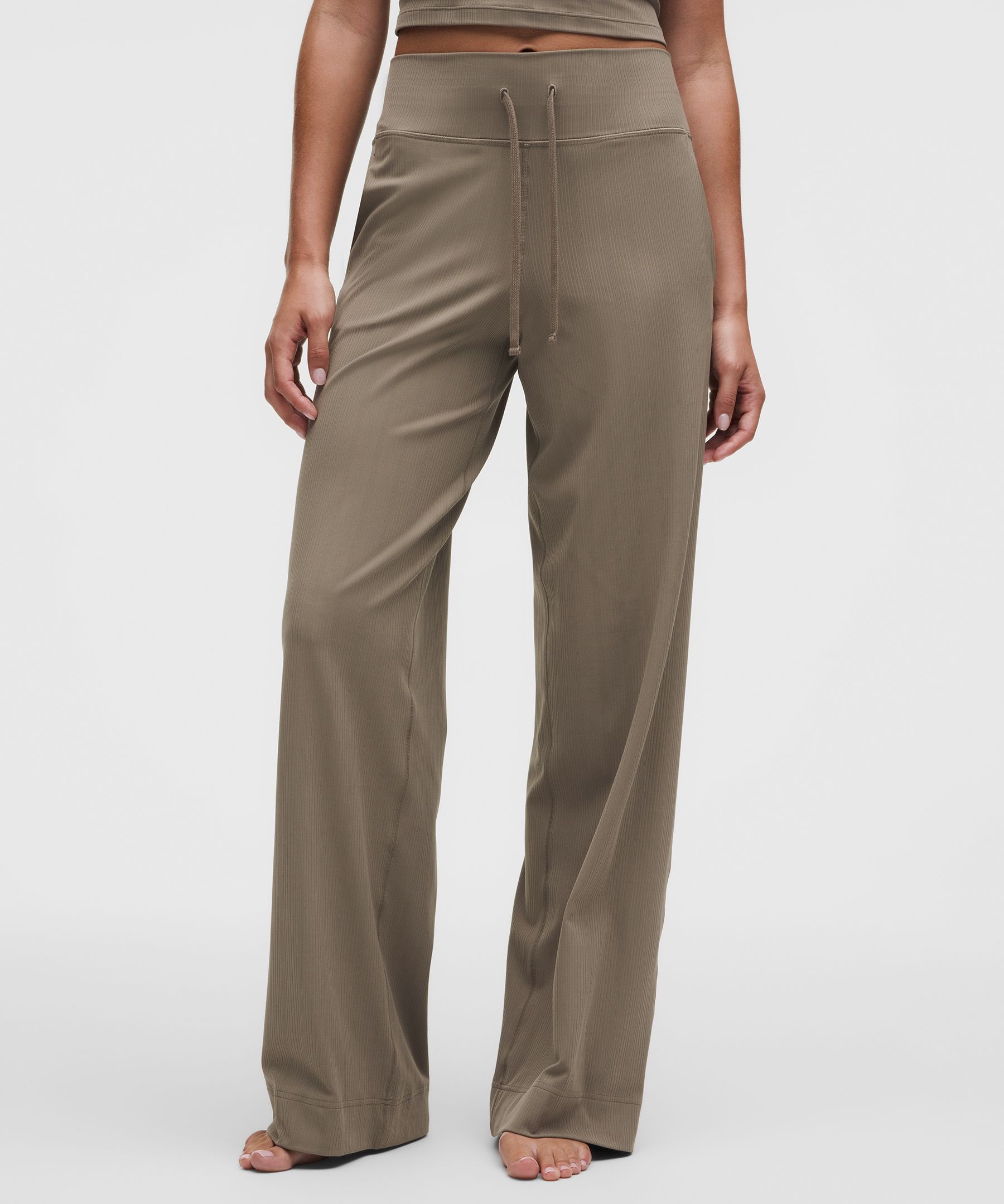 Pantalon jambe large côtelé mixte taille haute Groove