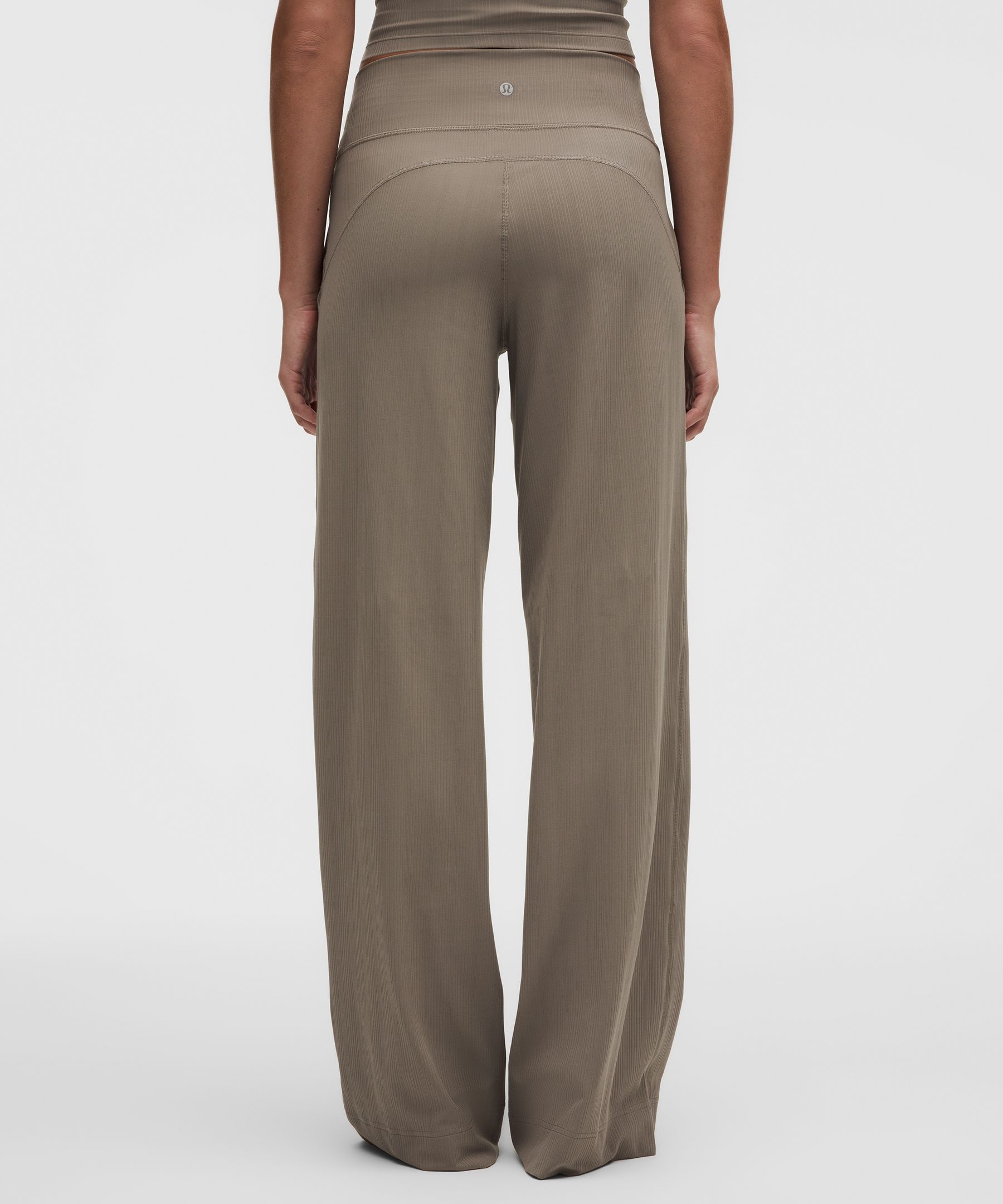 Groove High-Rise Mixed-Rib Wide-Leg Pant