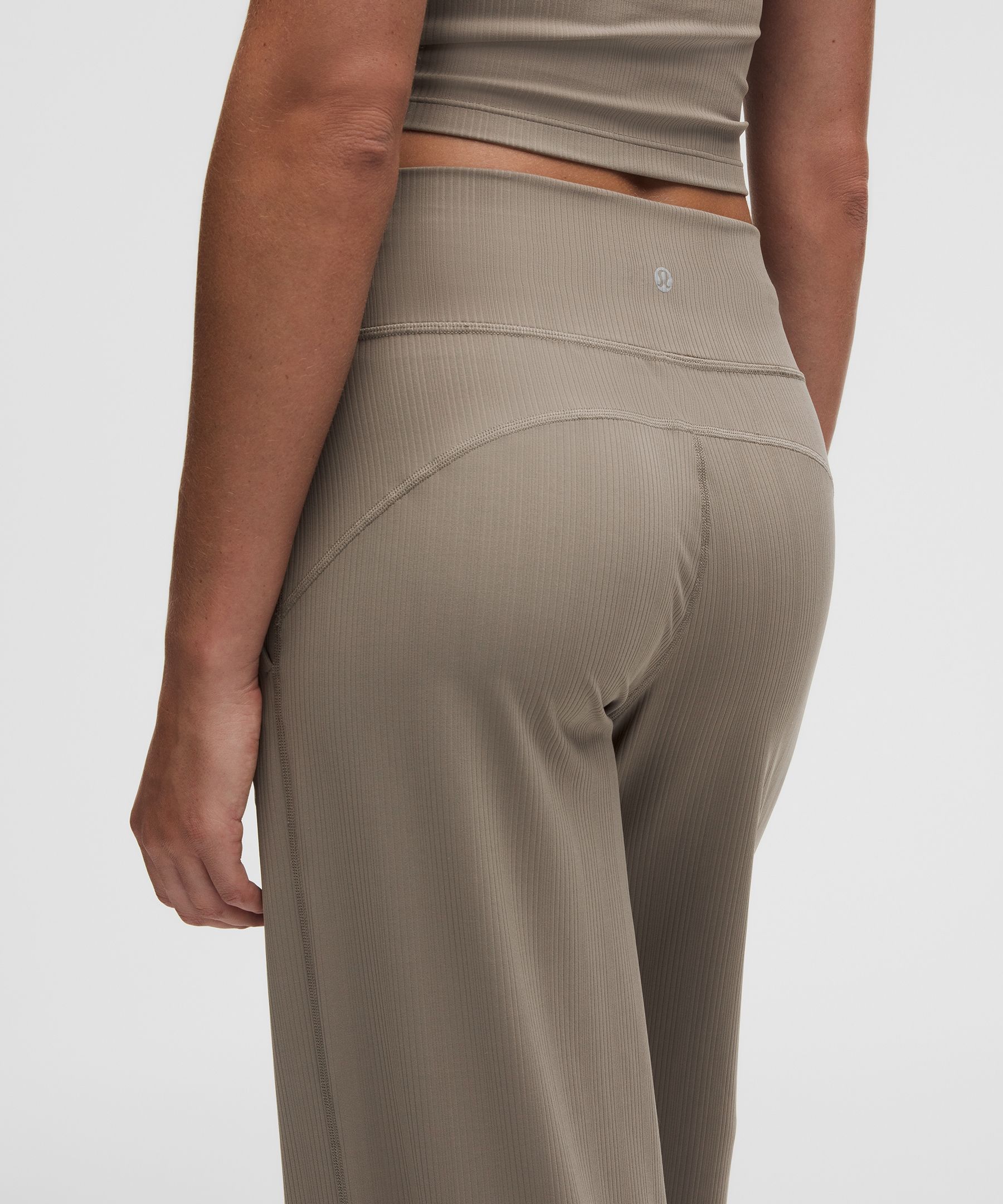 Groove High-Rise Mixed-Rib Wide-Leg Pant