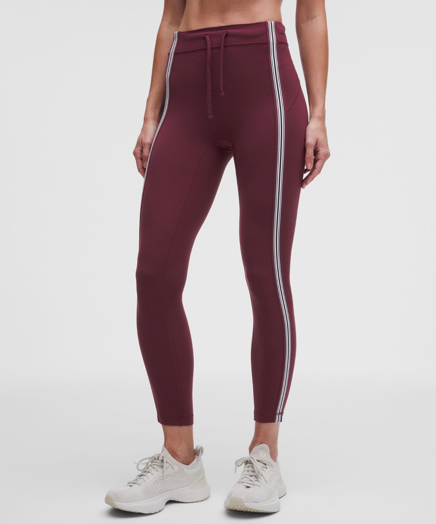 Женские леггинсы Lululemon Groove, высокая посадка, 25", отделка в полоску, цвет: Бордовый — фото 2