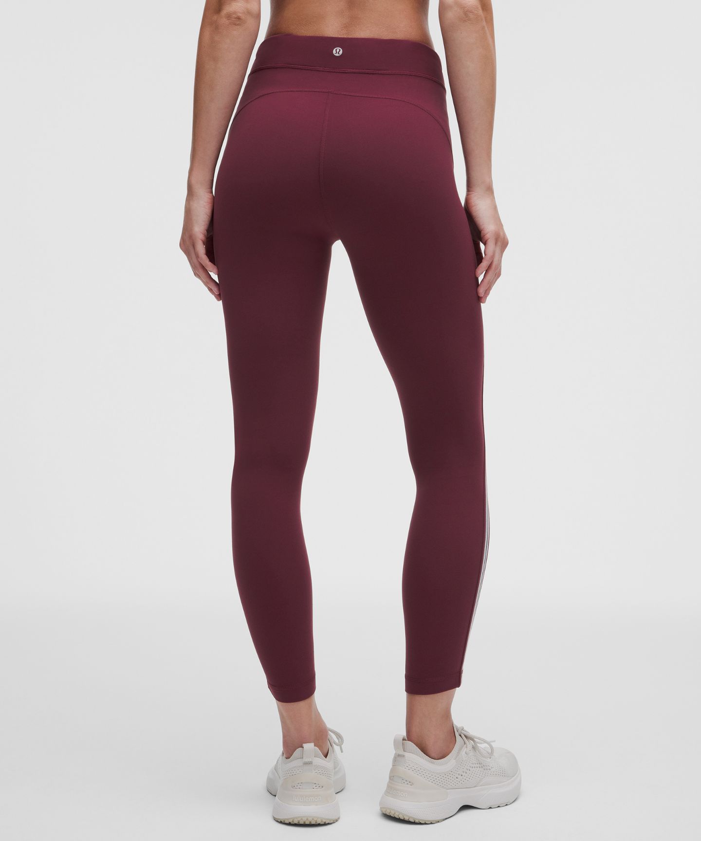 Женские леггинсы Lululemon Groove, высокая посадка, 25", отделка в полоску, цвет: Бордовый — фото 3