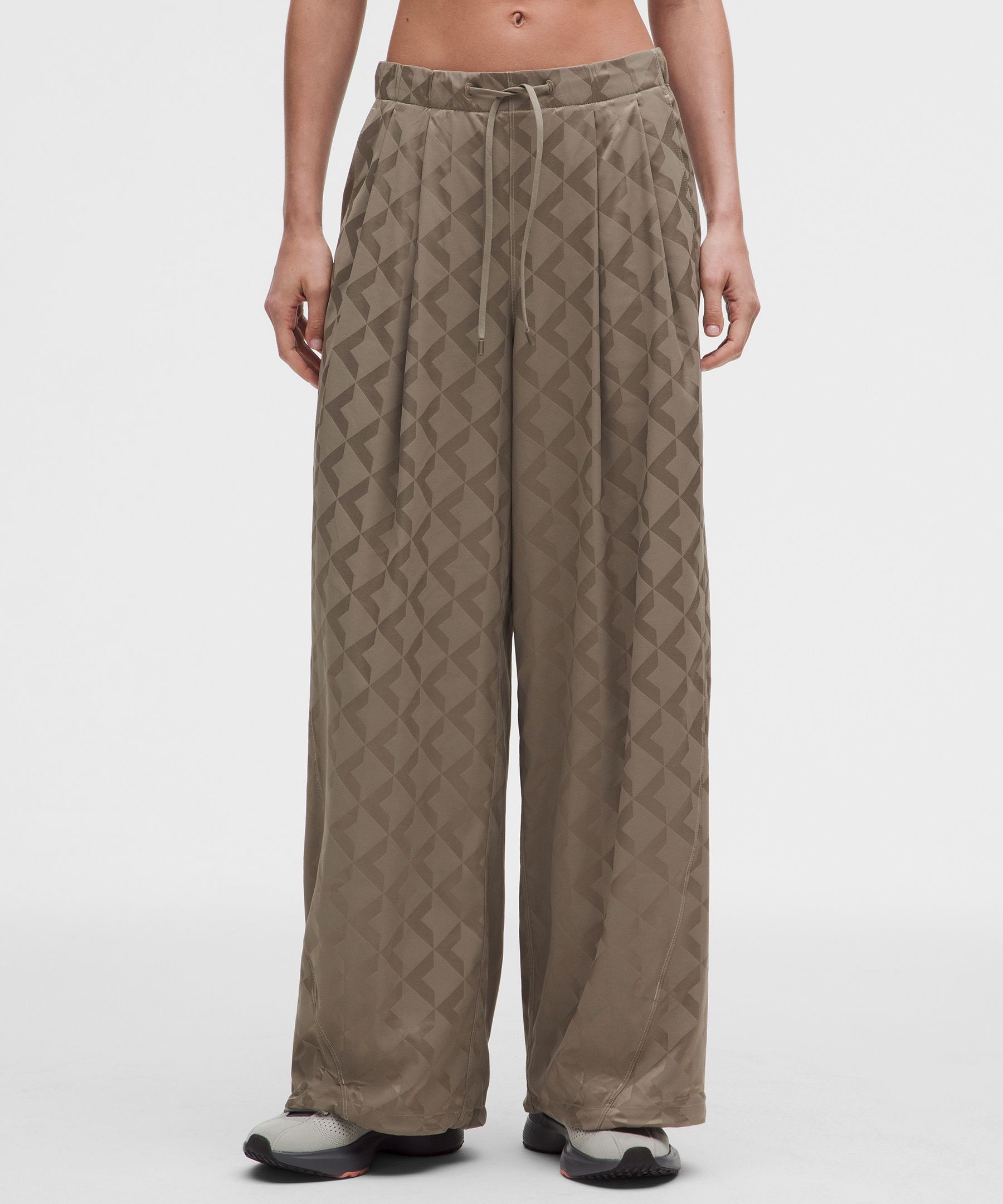 Monogram Satin Mid-Rise Track Pant