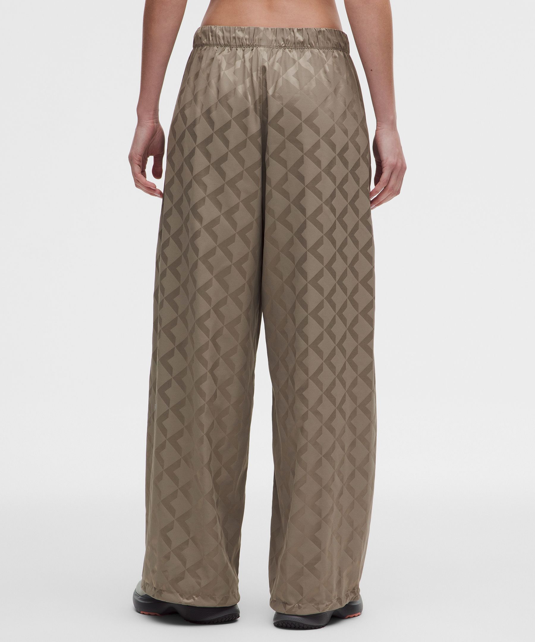 Monogram Satin Mid-Rise Track Pant