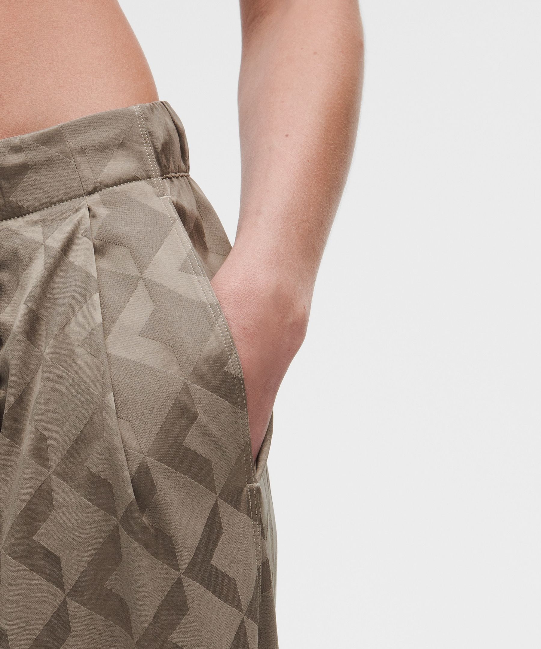Monogram Satin Mid-Rise Track Pant