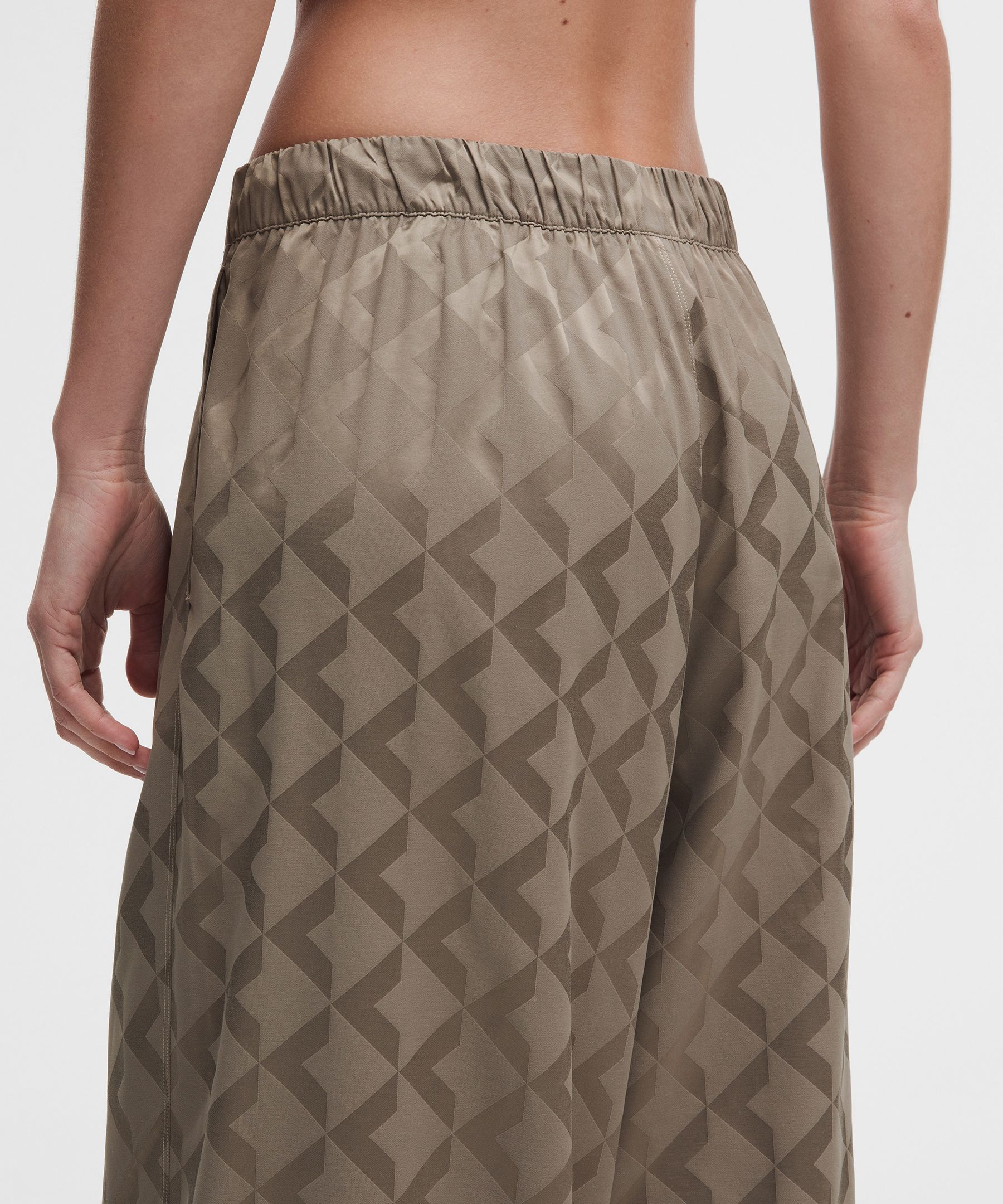Monogram Satin Mid-Rise Track Pant