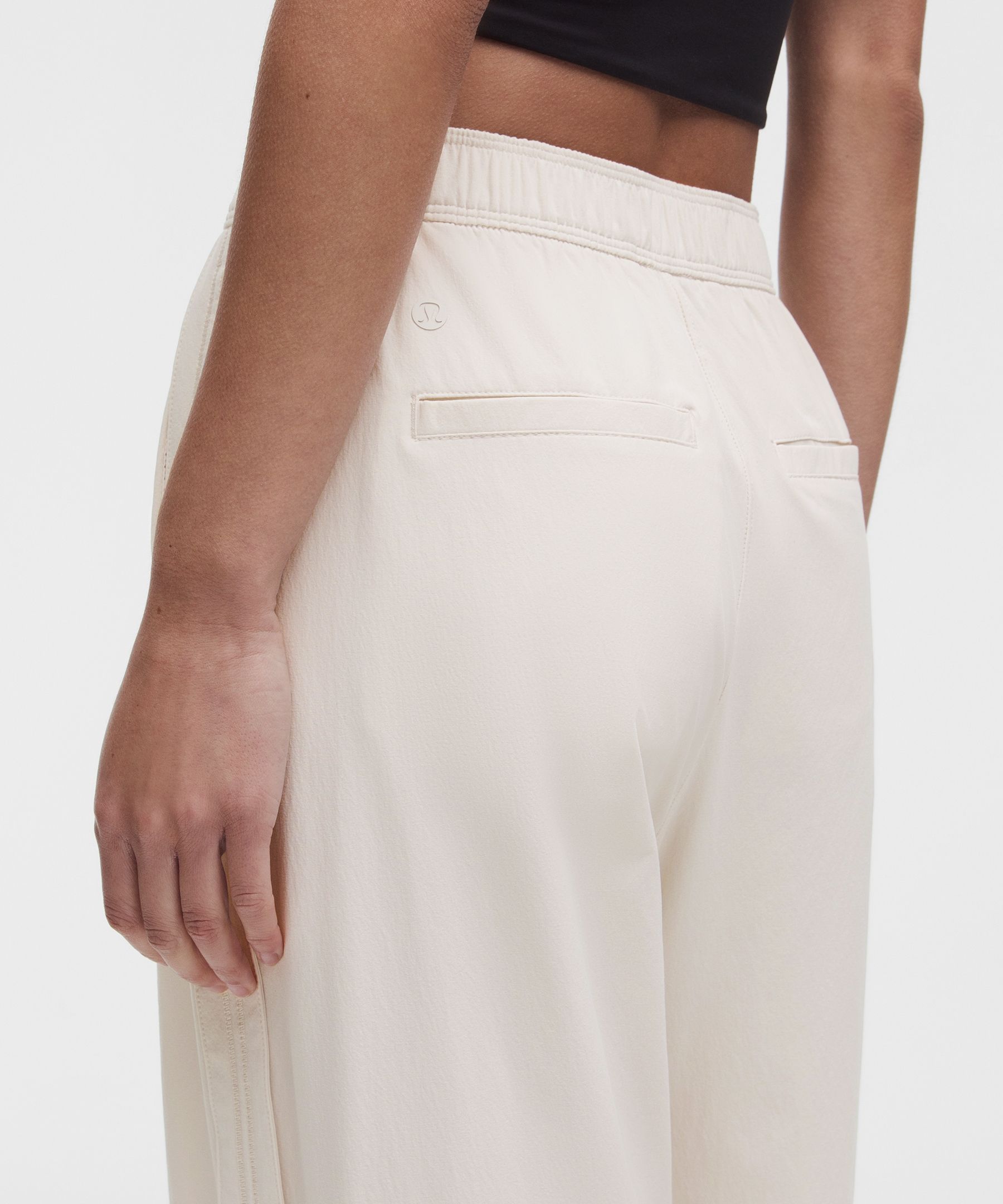 Lululemon アジアフィット ホワイト ヨガレギンス XS/TP Stretch Woven ハイライズ ワイドレッグパンツ *アジアフィット