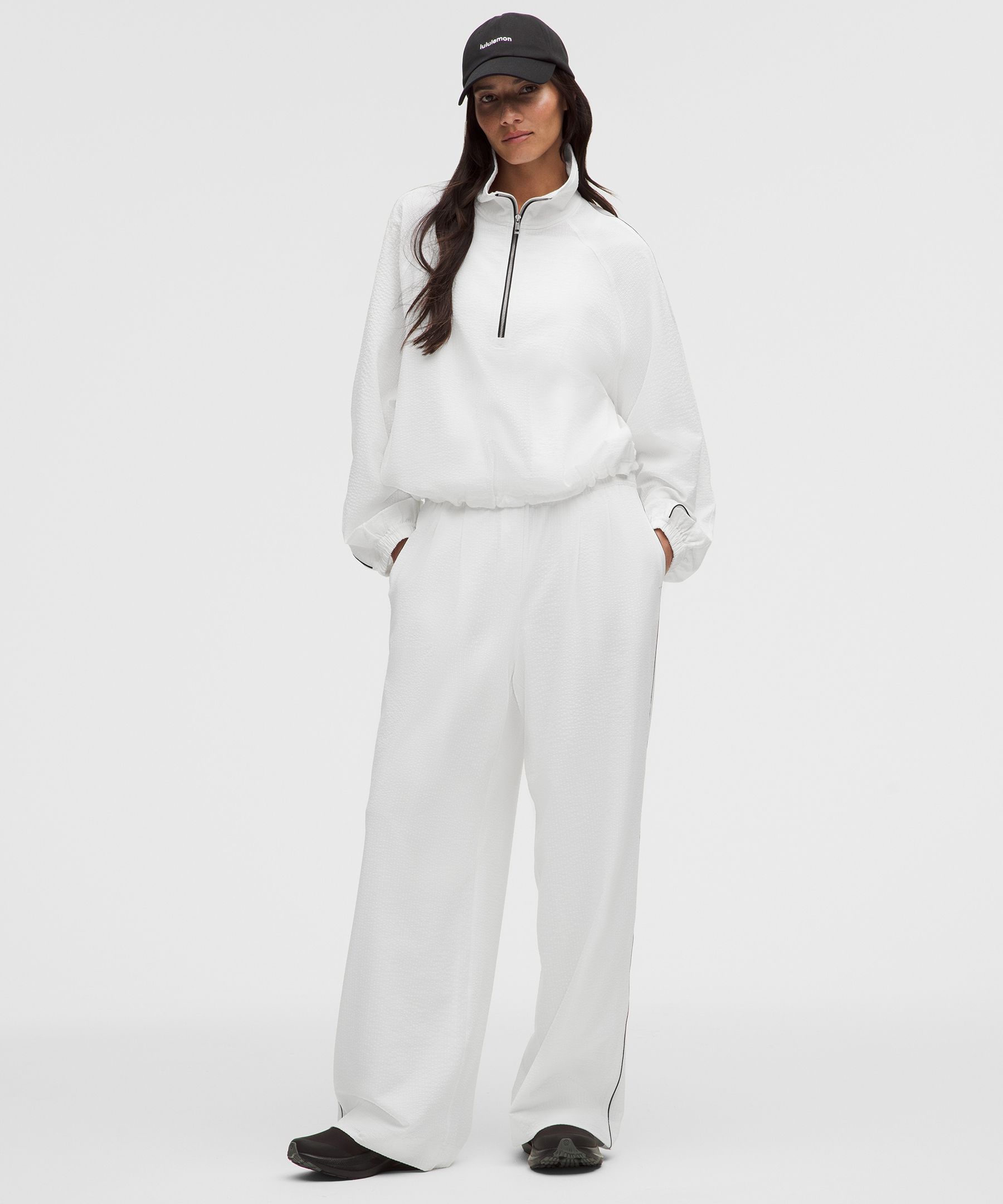 Seersucker WovenAir High-Rise Pleated Pant
