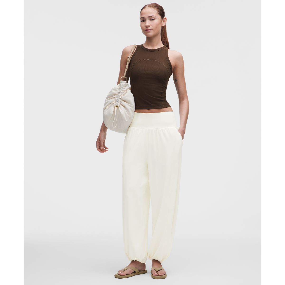 Nulu Cinch-Hem Drapey Pants