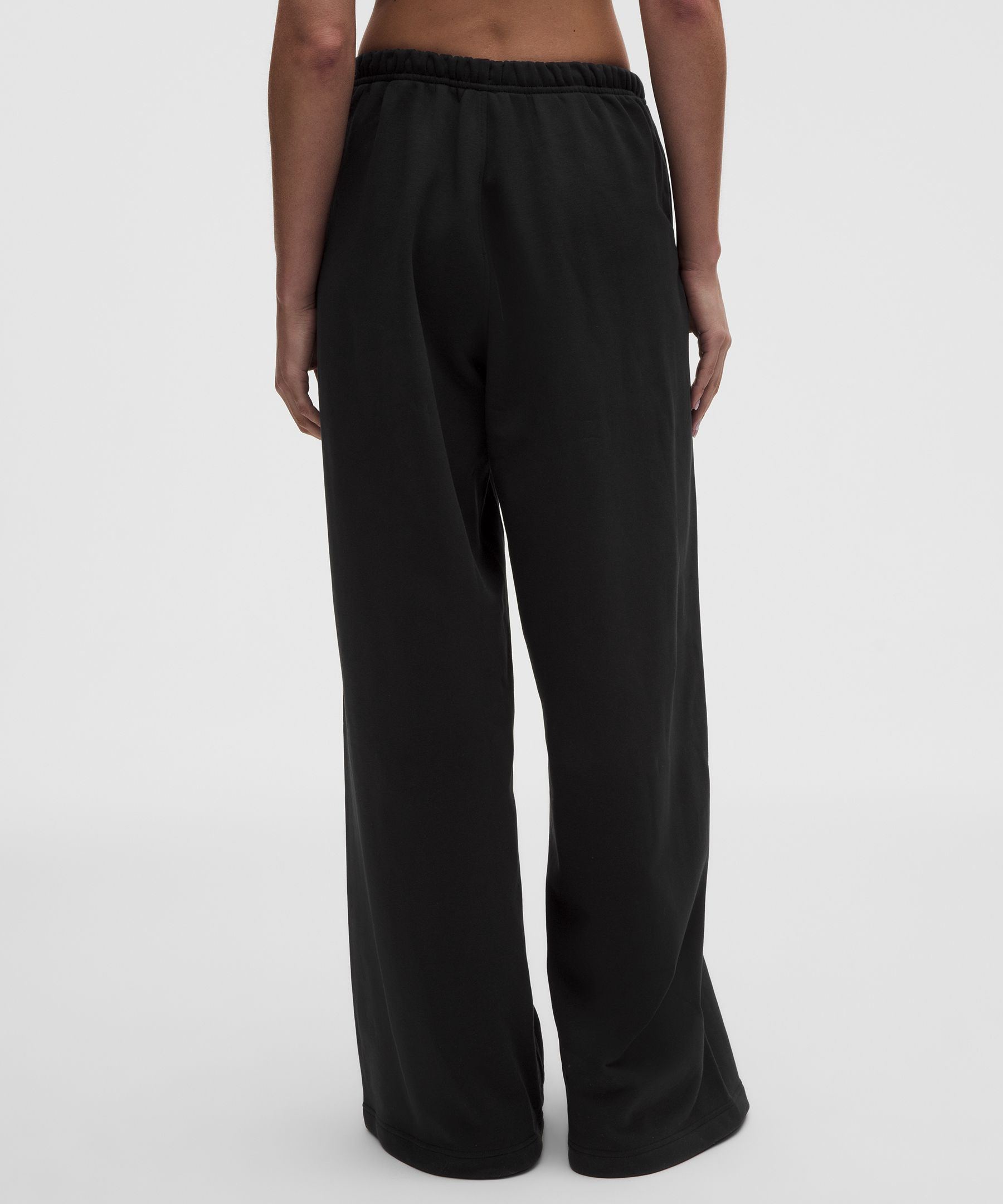 French Terry Mid-Rise Wide-Leg Pant