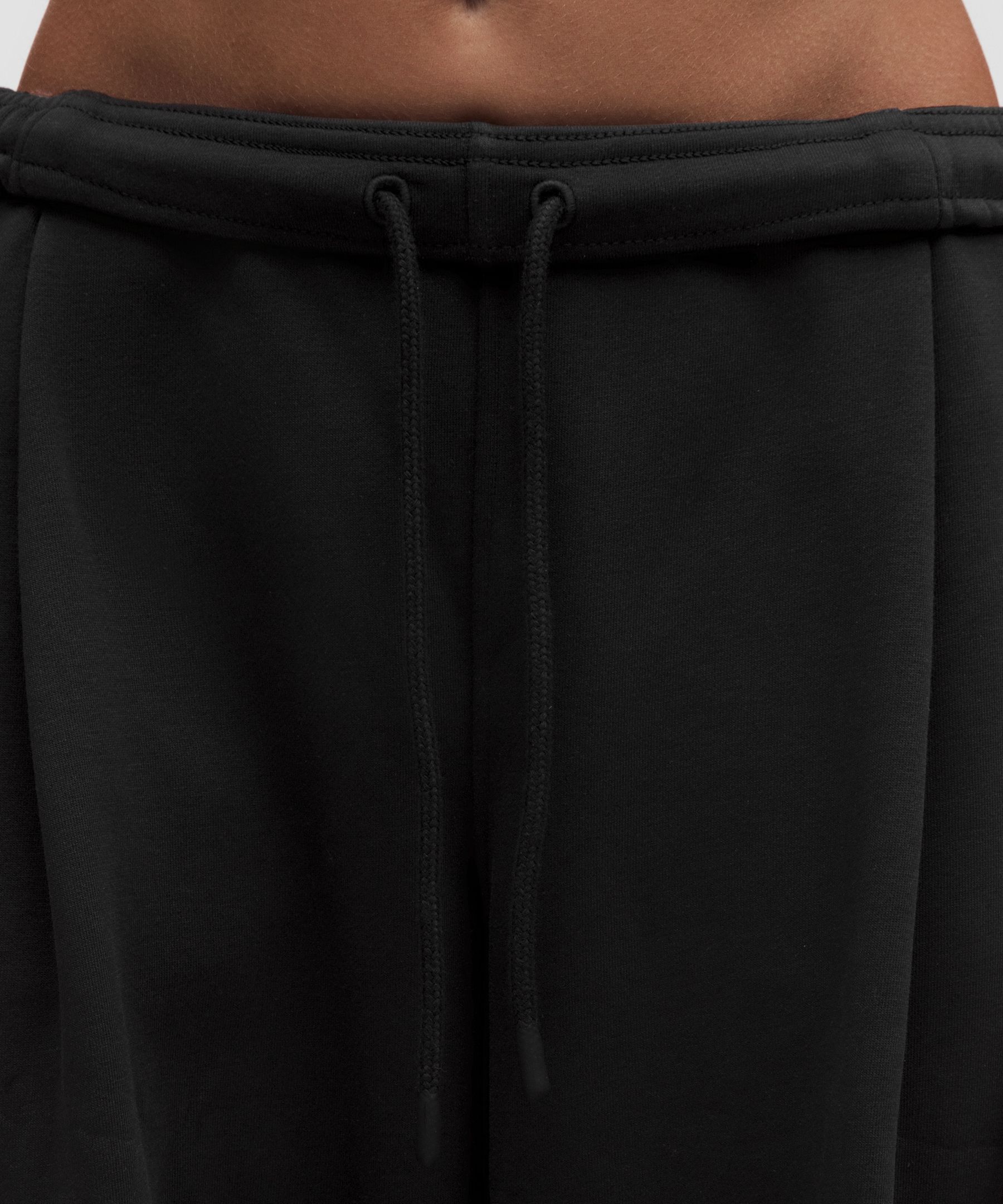 French Terry Mid-Rise Wide-Leg Pant