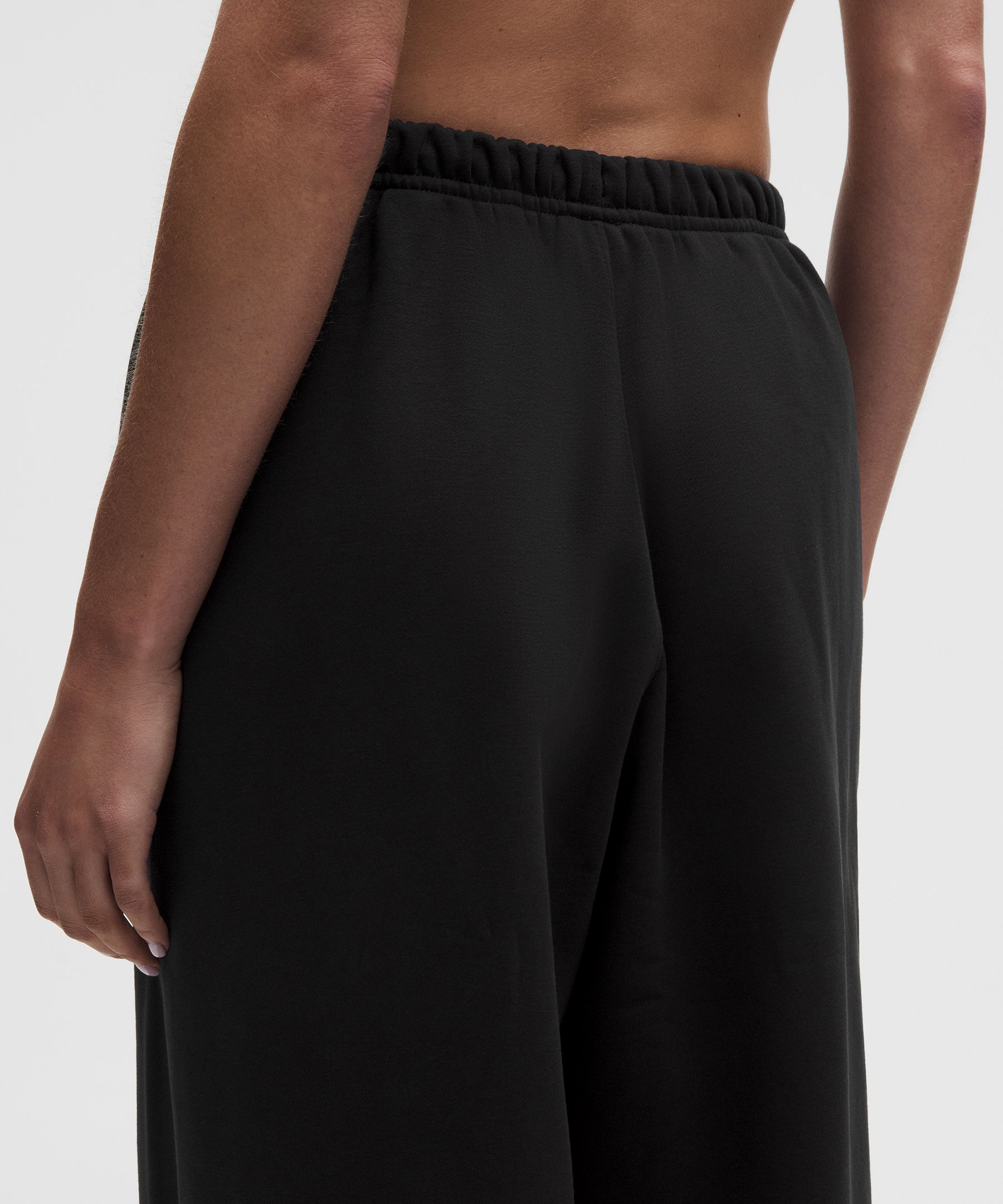 French Terry Mid-Rise Wide-Leg Pant