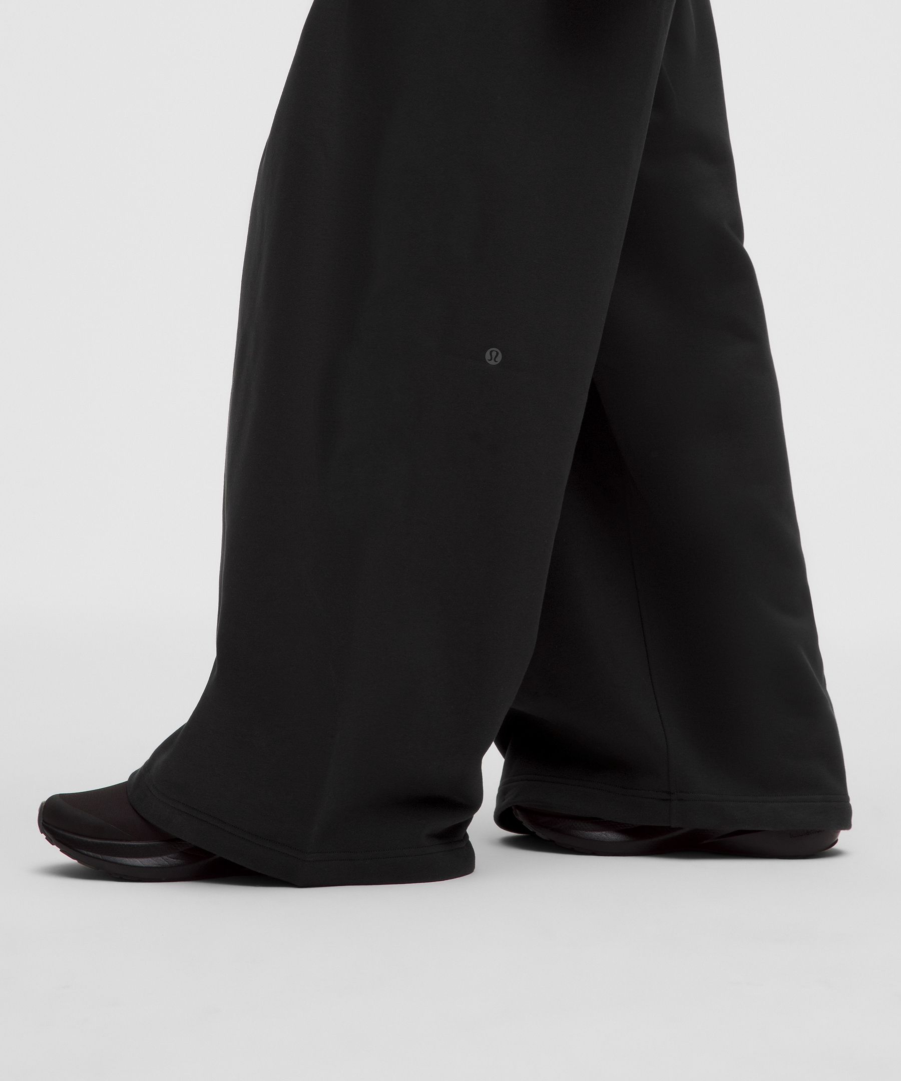French Terry Mid-Rise Wide-Leg Pant