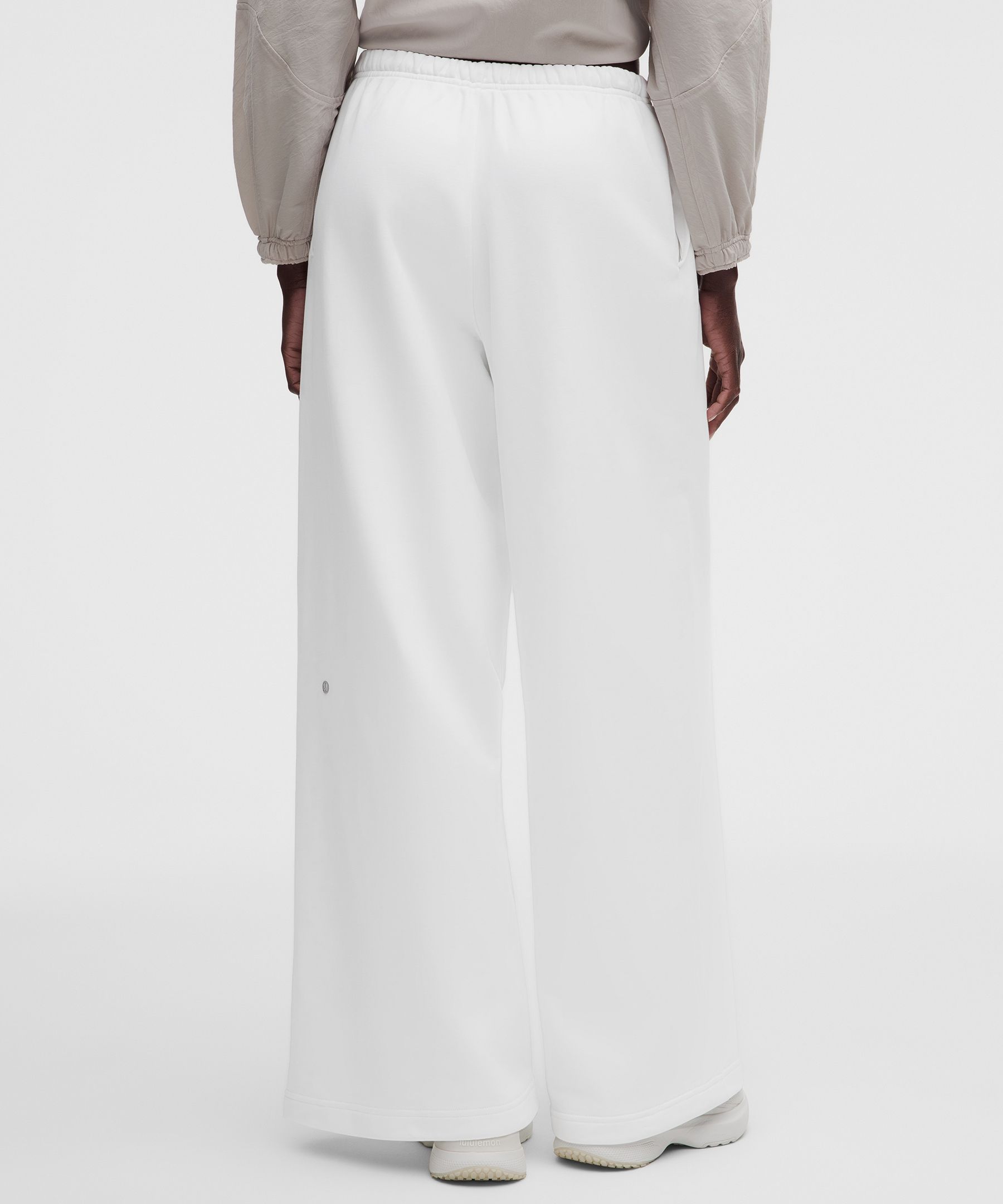 French Terry Mid-Rise Wide-Leg Pant