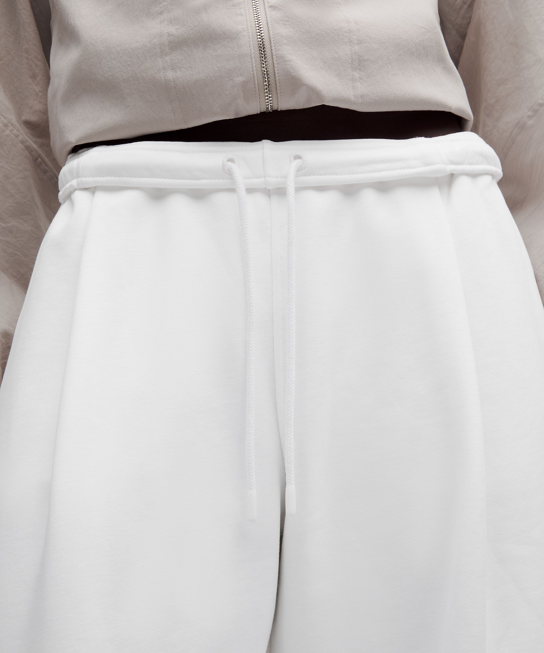French Terry Mid-Rise Wide-Leg Pant