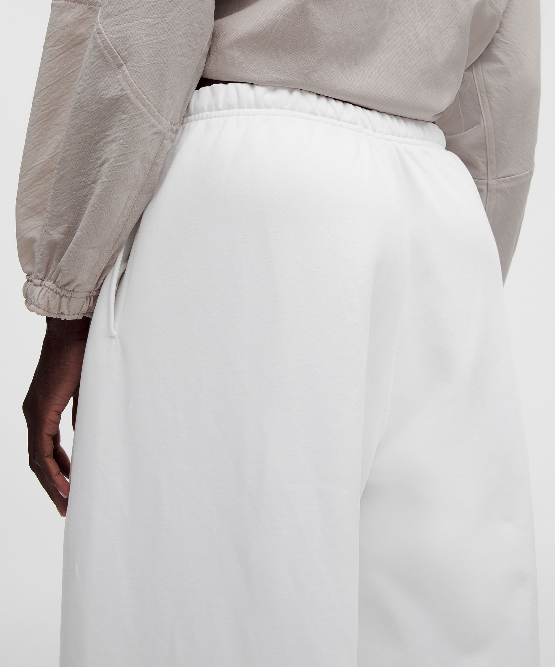 French Terry Mid-Rise Wide-Leg Pant