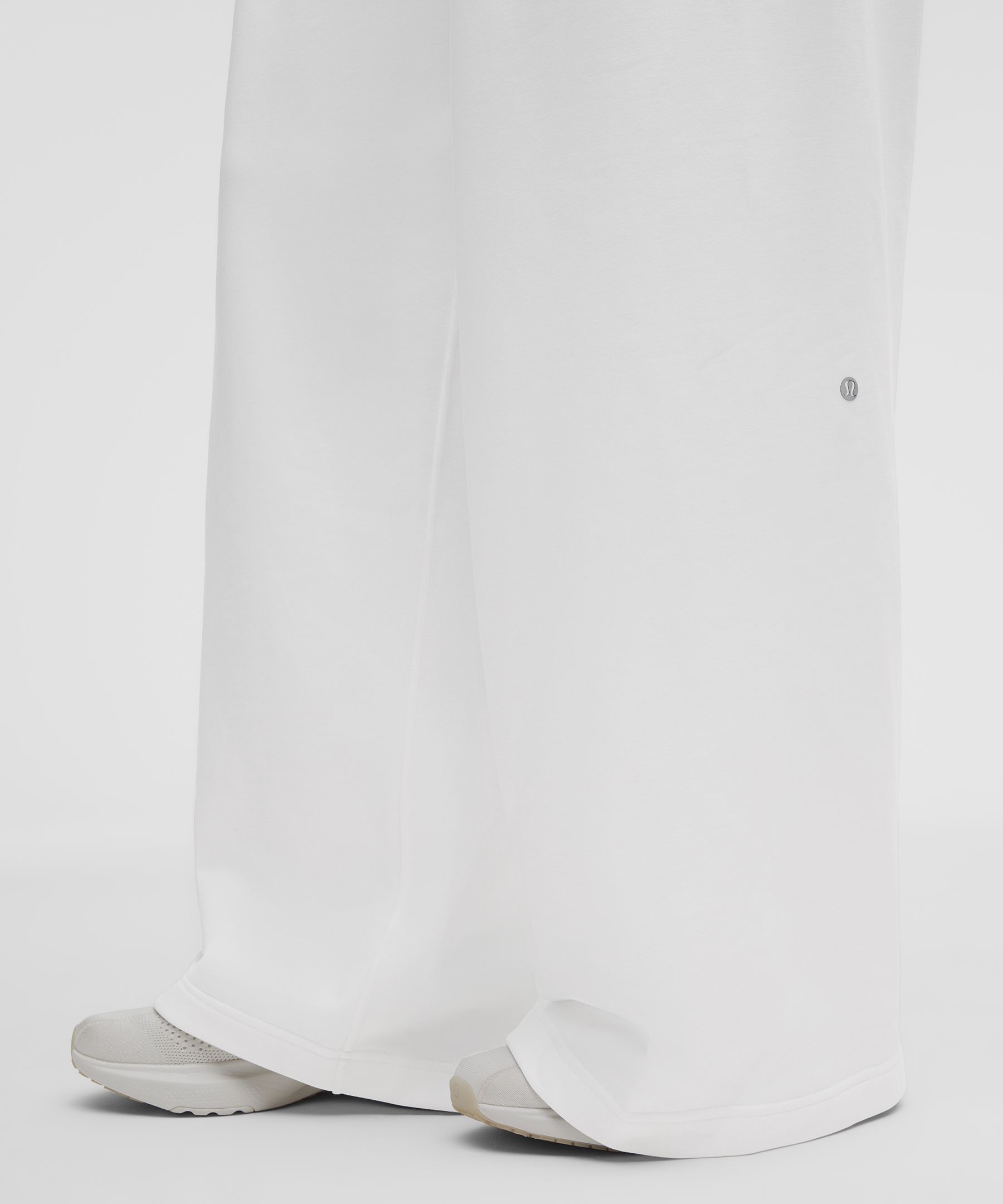 French Terry Mid-Rise Wide-Leg Pant
