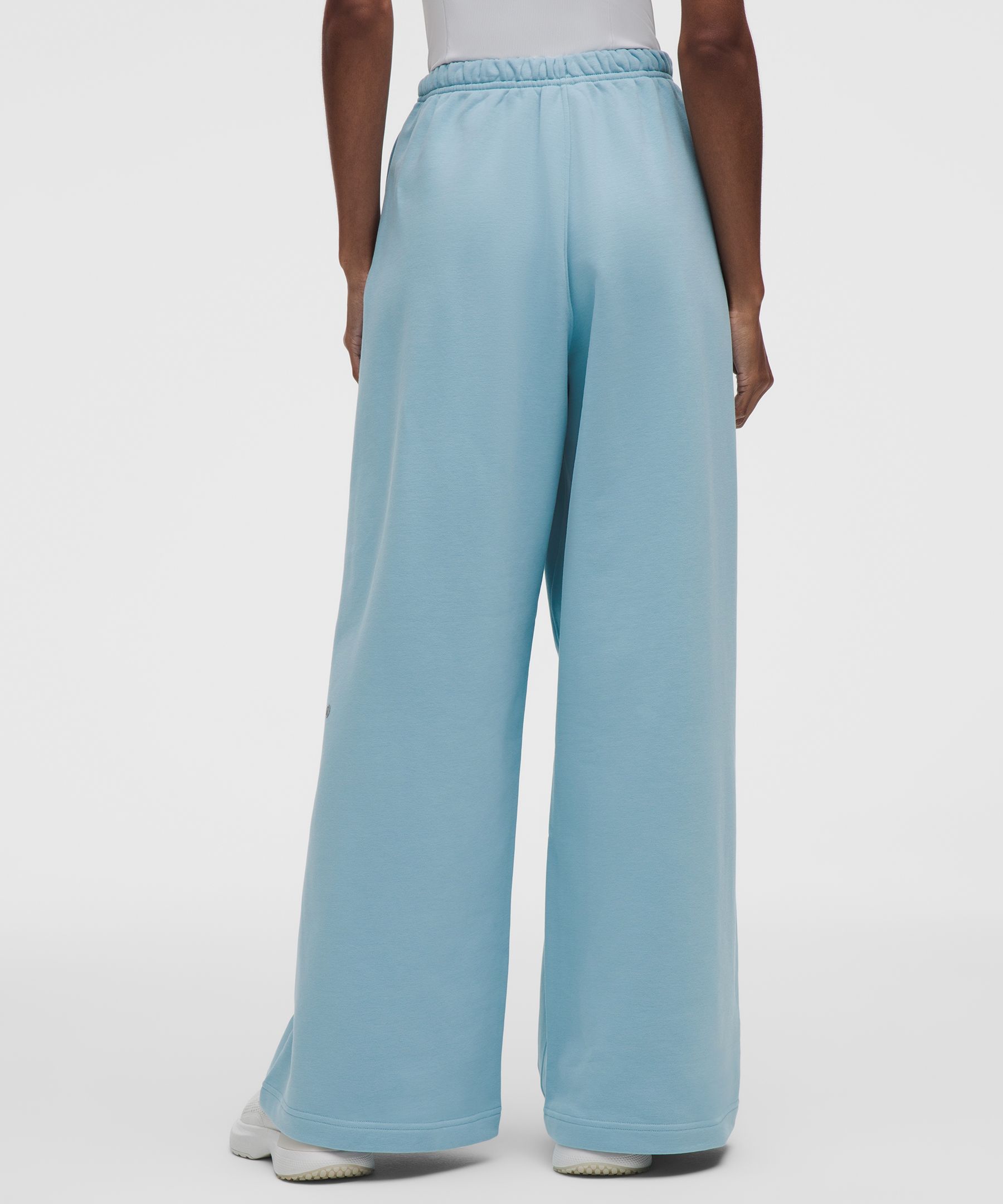 French Terry Mid-Rise Wide-Leg Pant