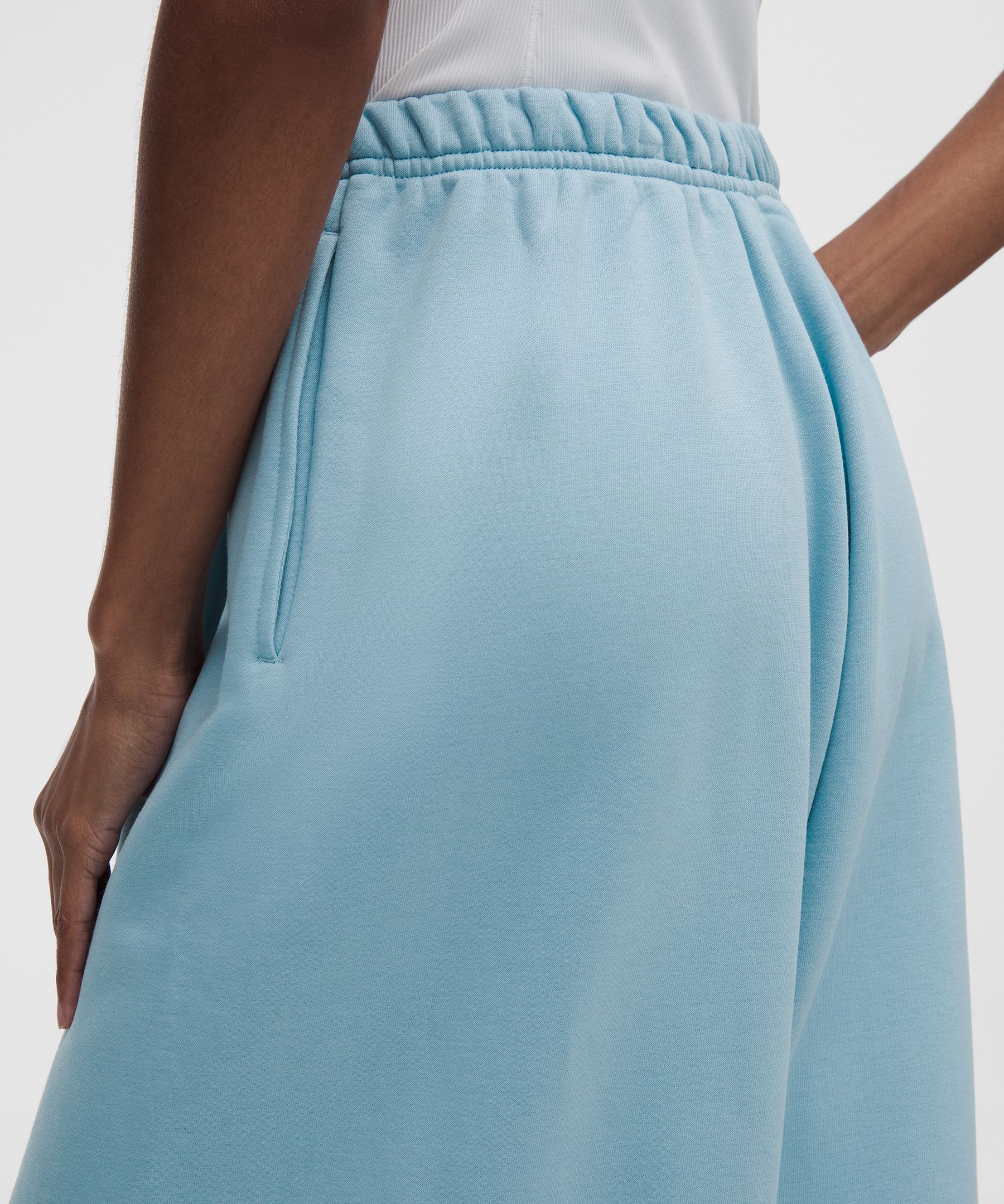 French Terry Mid-Rise Wide-Leg Pant