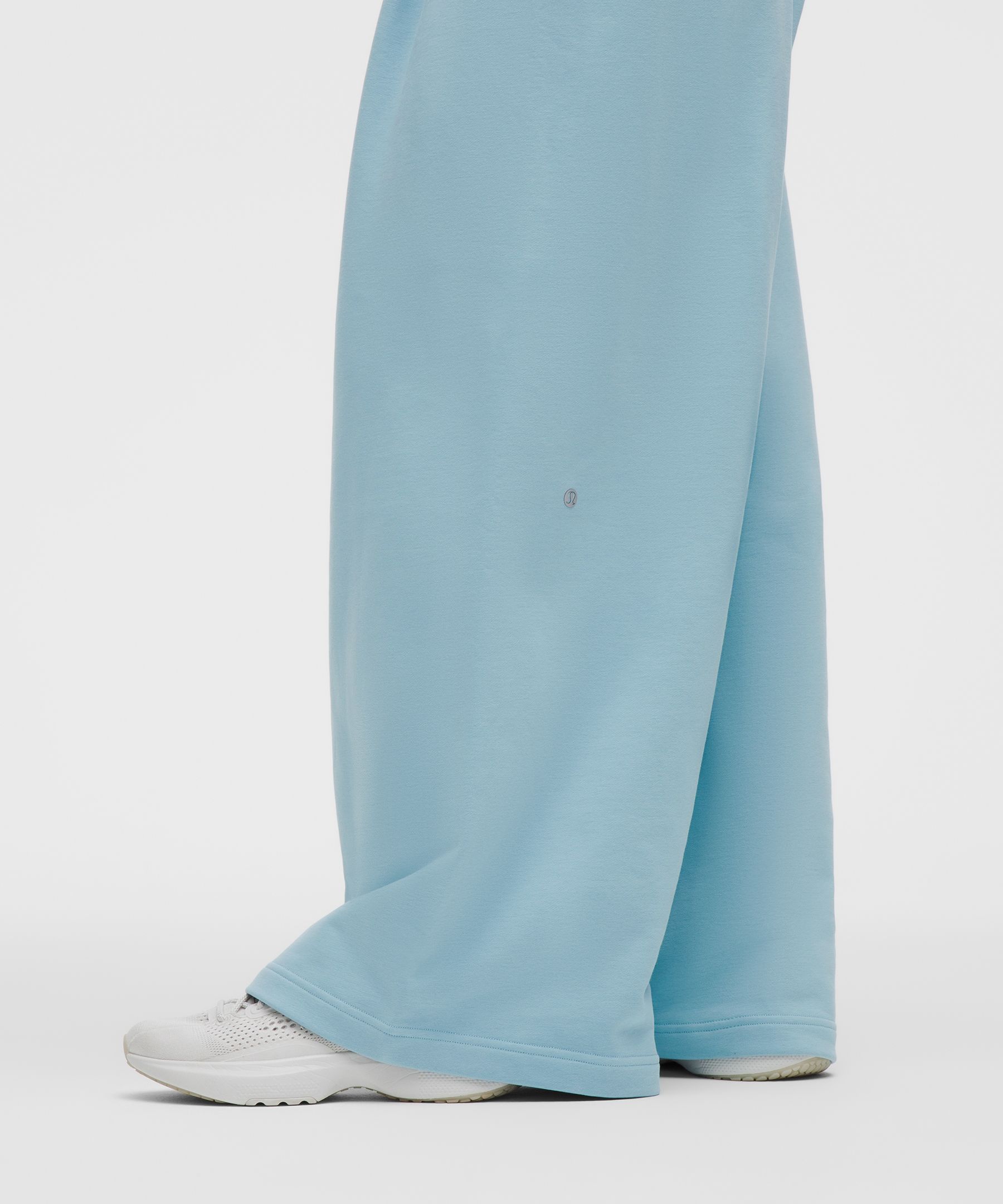 French Terry Mid-Rise Wide-Leg Pant