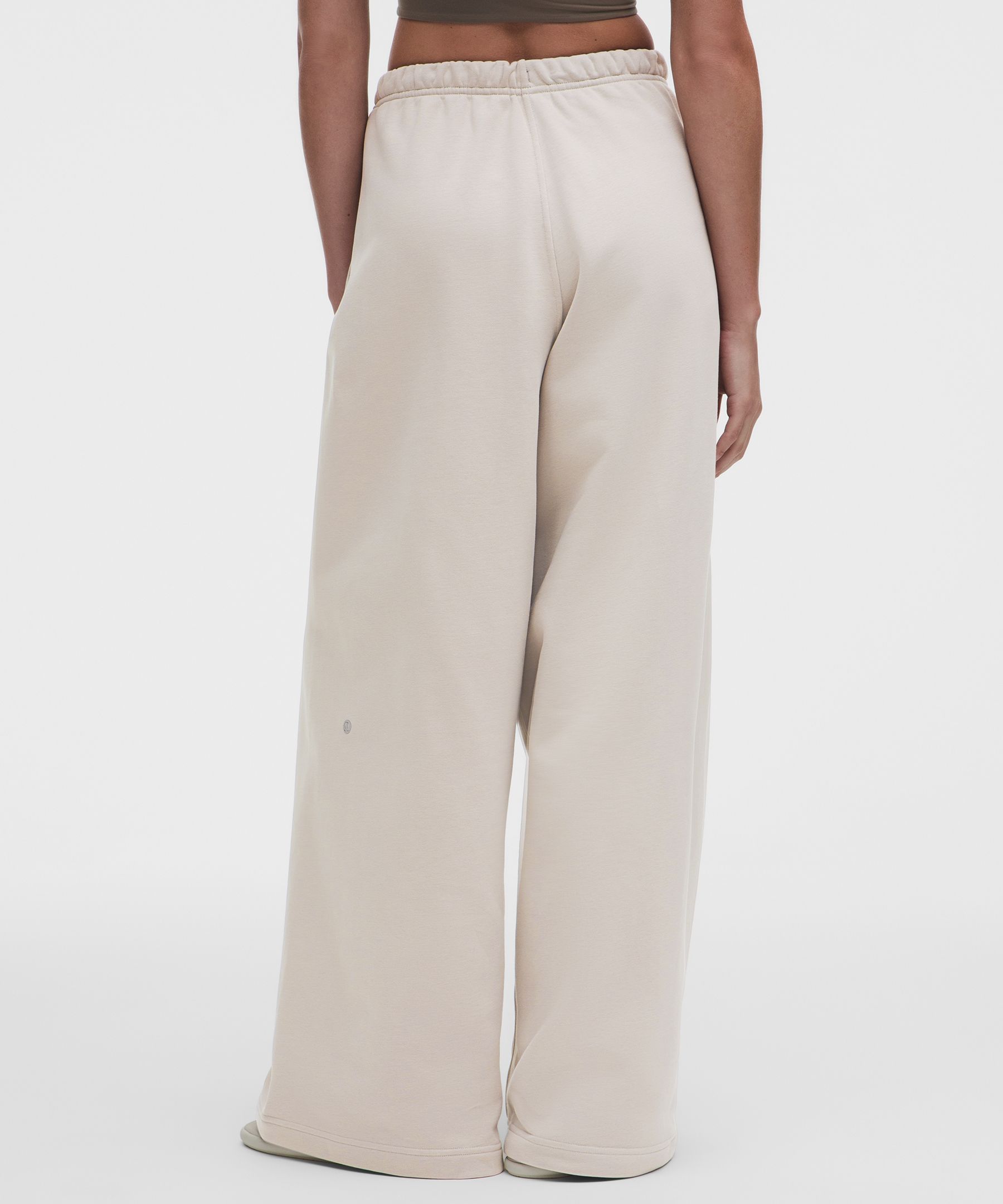 French Terry Mid-Rise Wide-Leg Pant