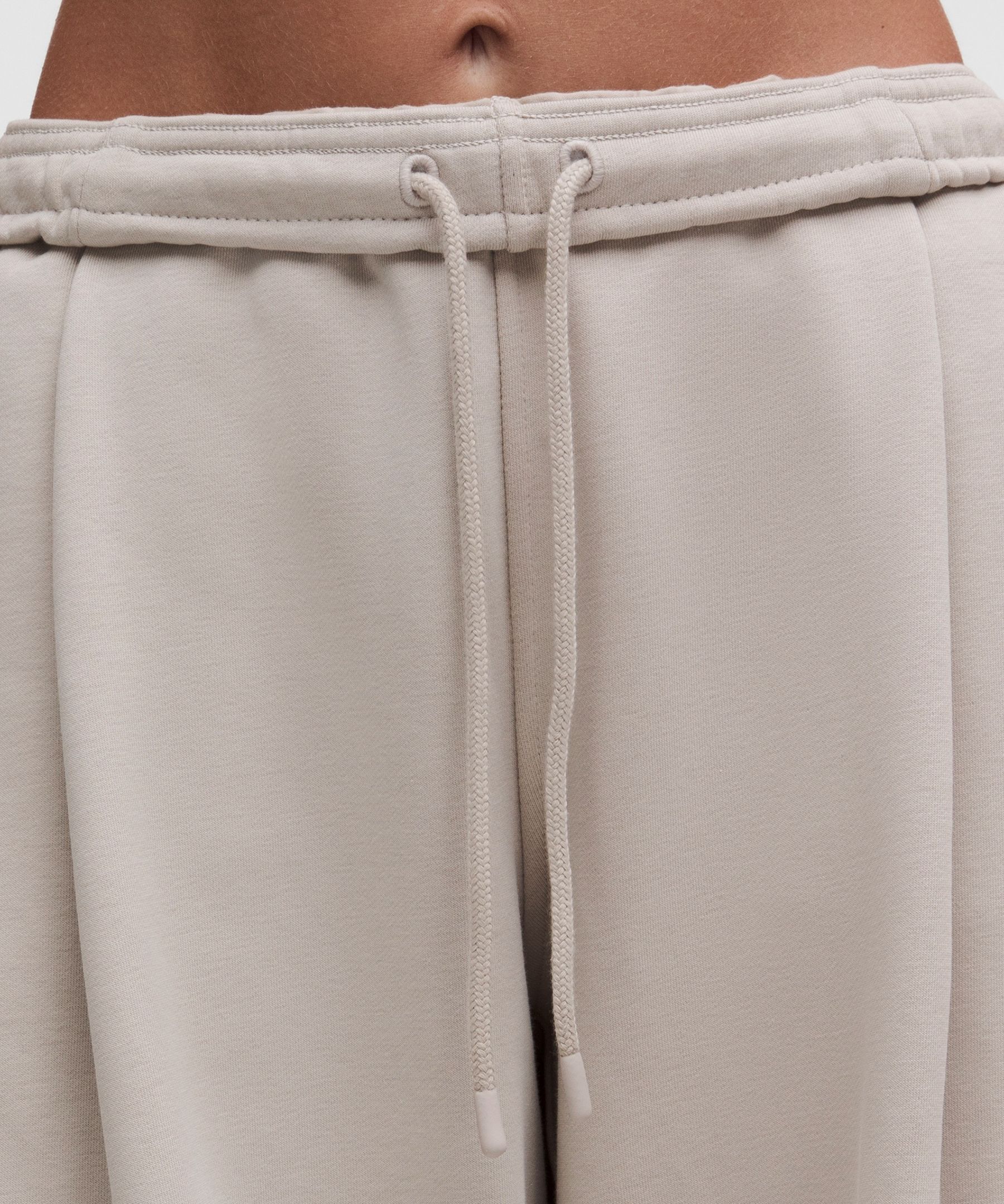 French Terry Mid-Rise Wide-Leg Pant