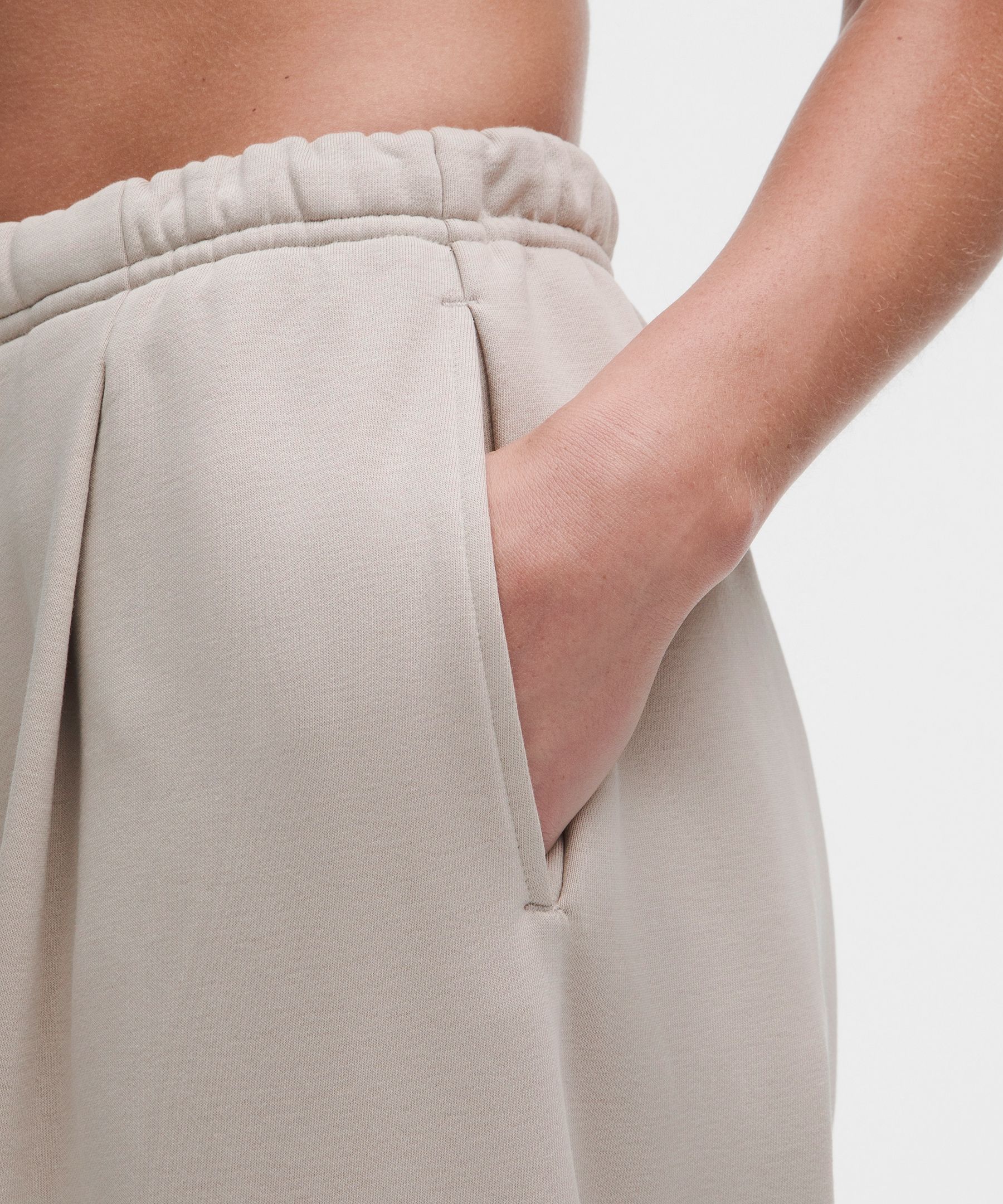 French Terry Mid-Rise Wide-Leg Pant