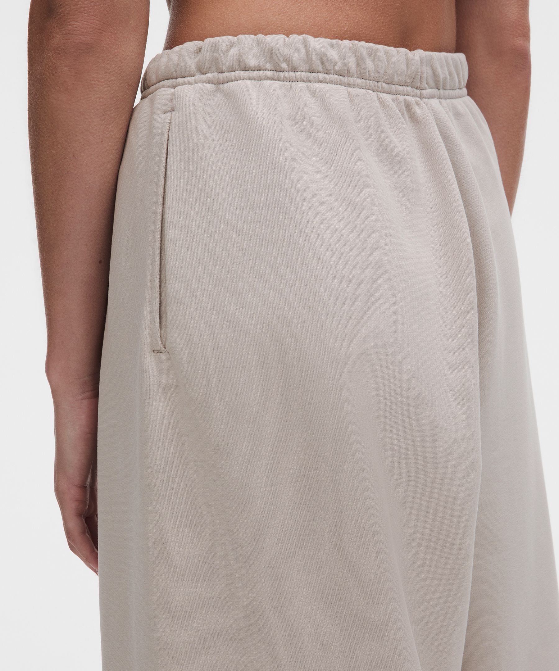 French Terry Mid-Rise Wide-Leg Pant
