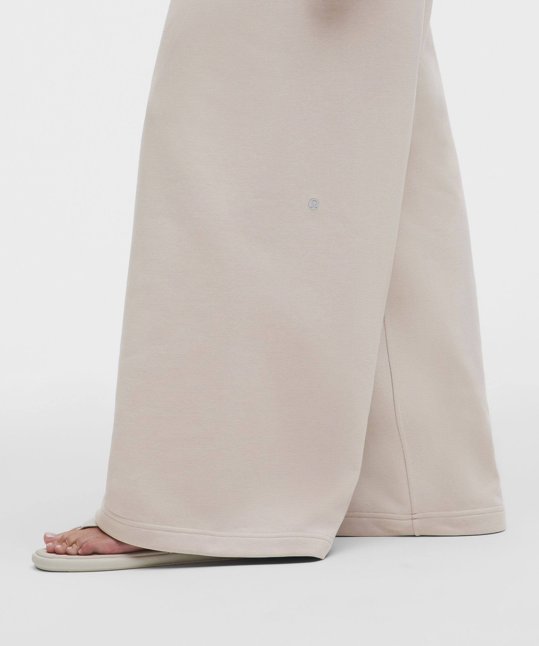 French Terry Mid-Rise Wide-Leg Pant