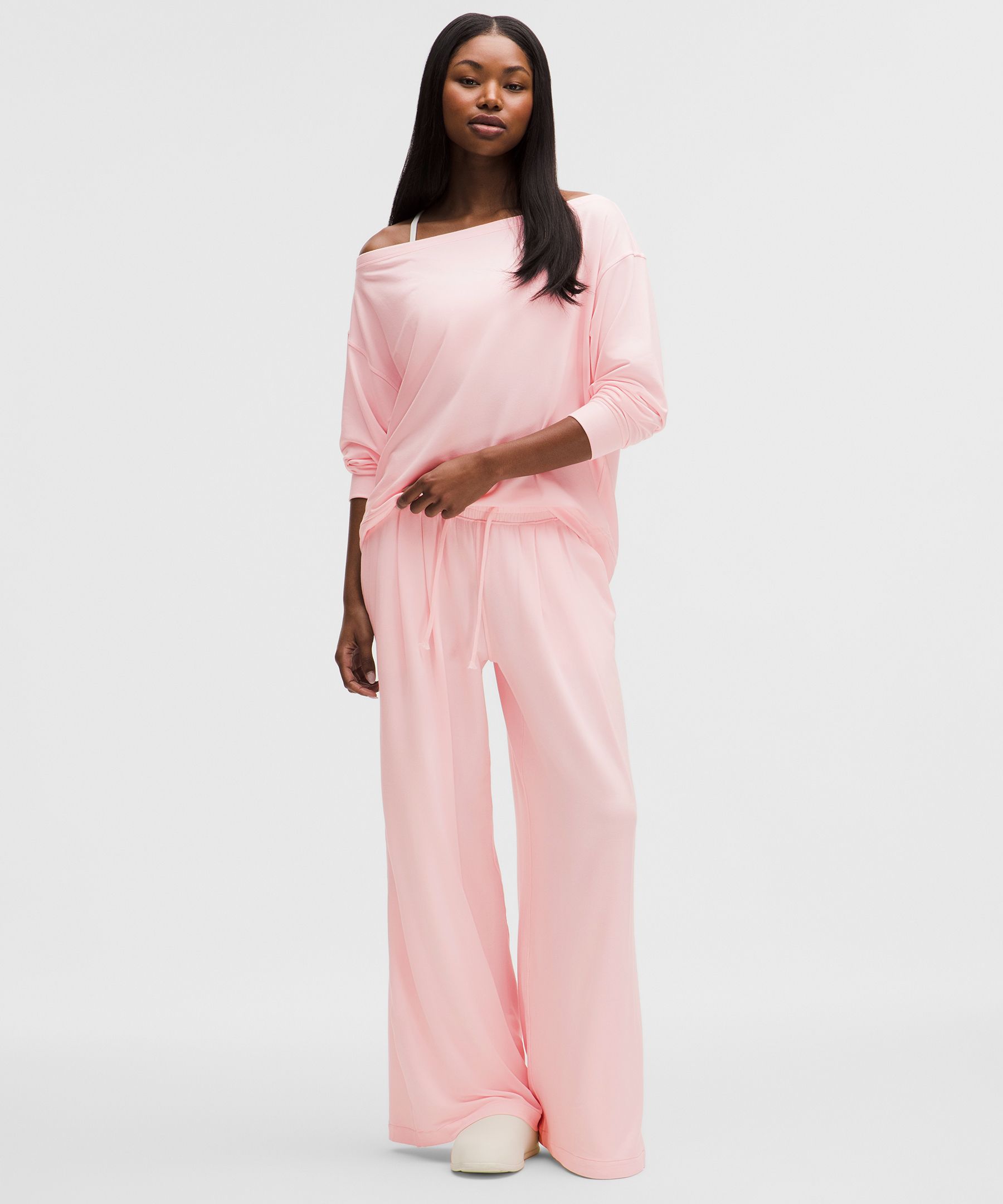 BeCalm Hose mit hohem Bund, Falten und weitem Bein *Aktualisiertes Material