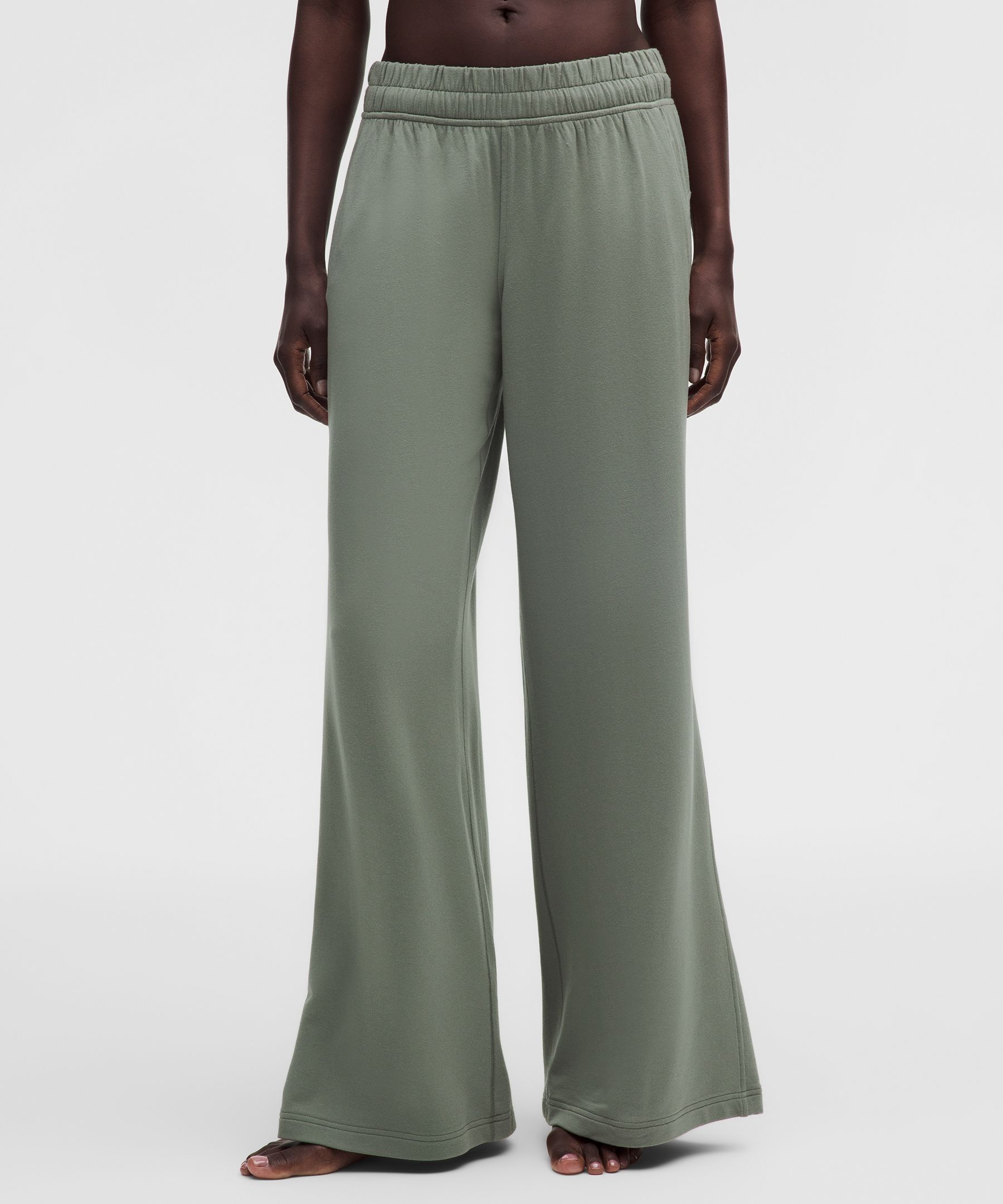 Pantalon jambe large taille moyenne BeCalm