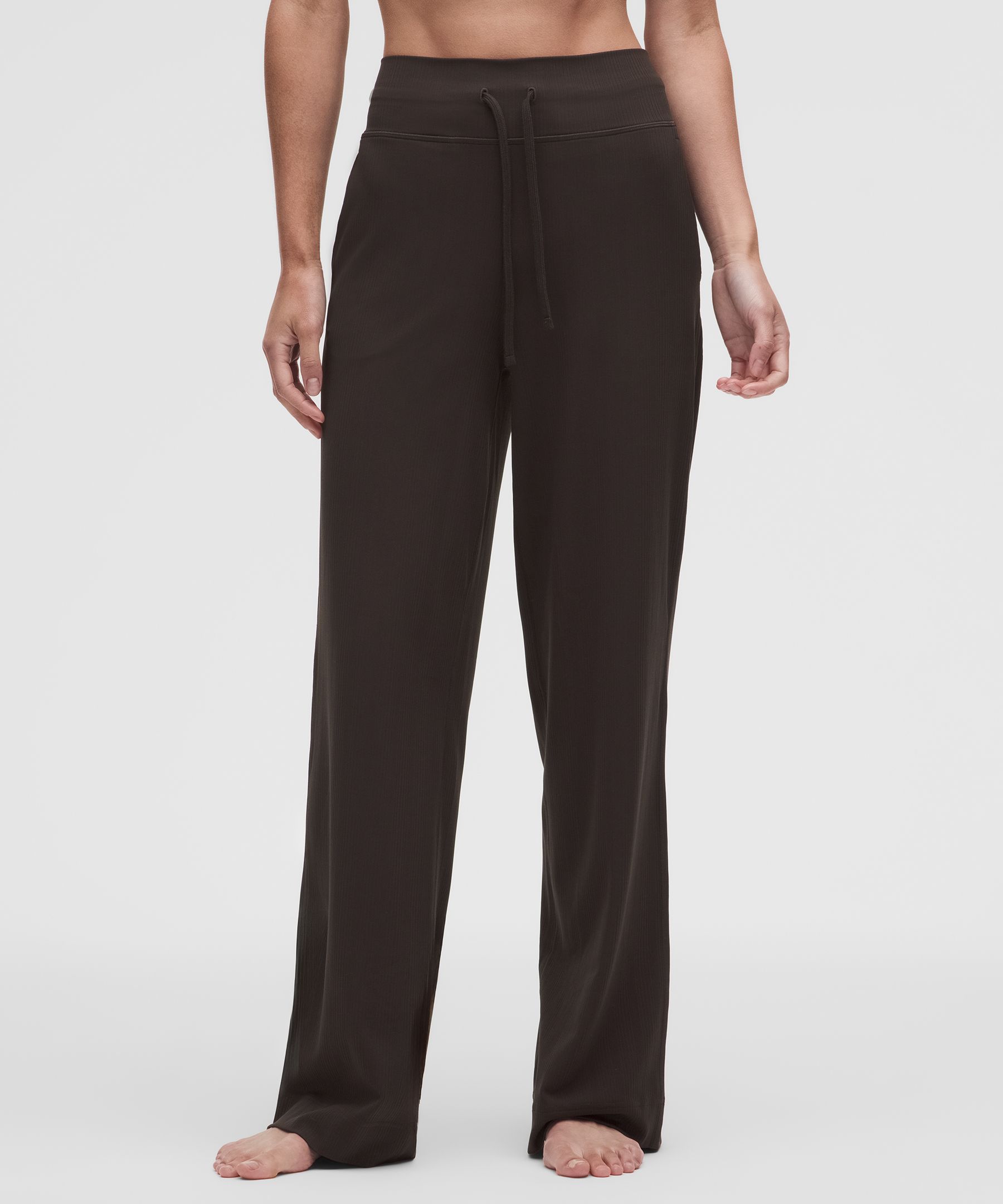 Groove Mixed-Rib High-Rise Wide-Leg Pants *Asia Fit
