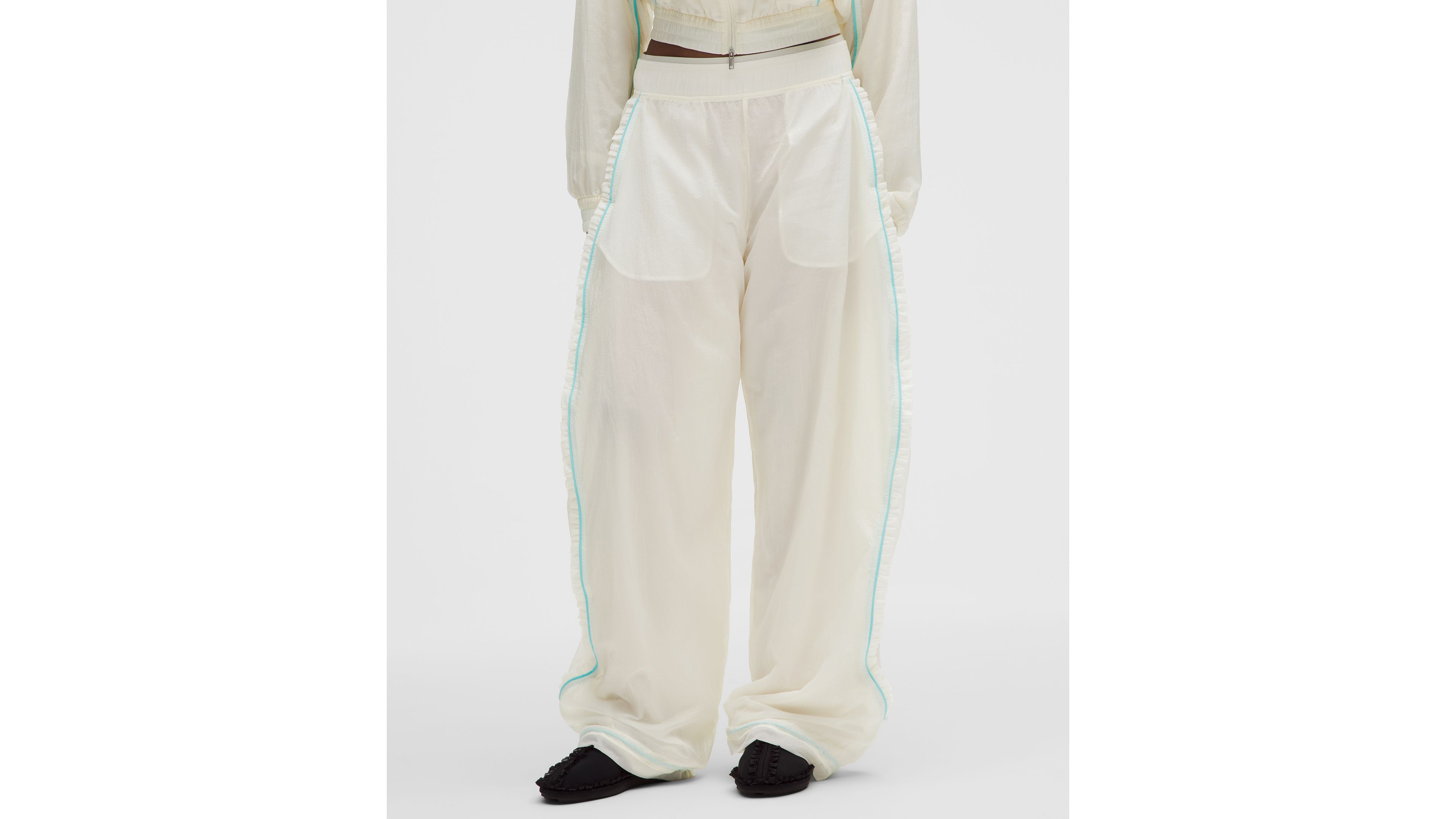 GANNI x lululemon Ruffle-Trim Textured Mid-Rise Pant