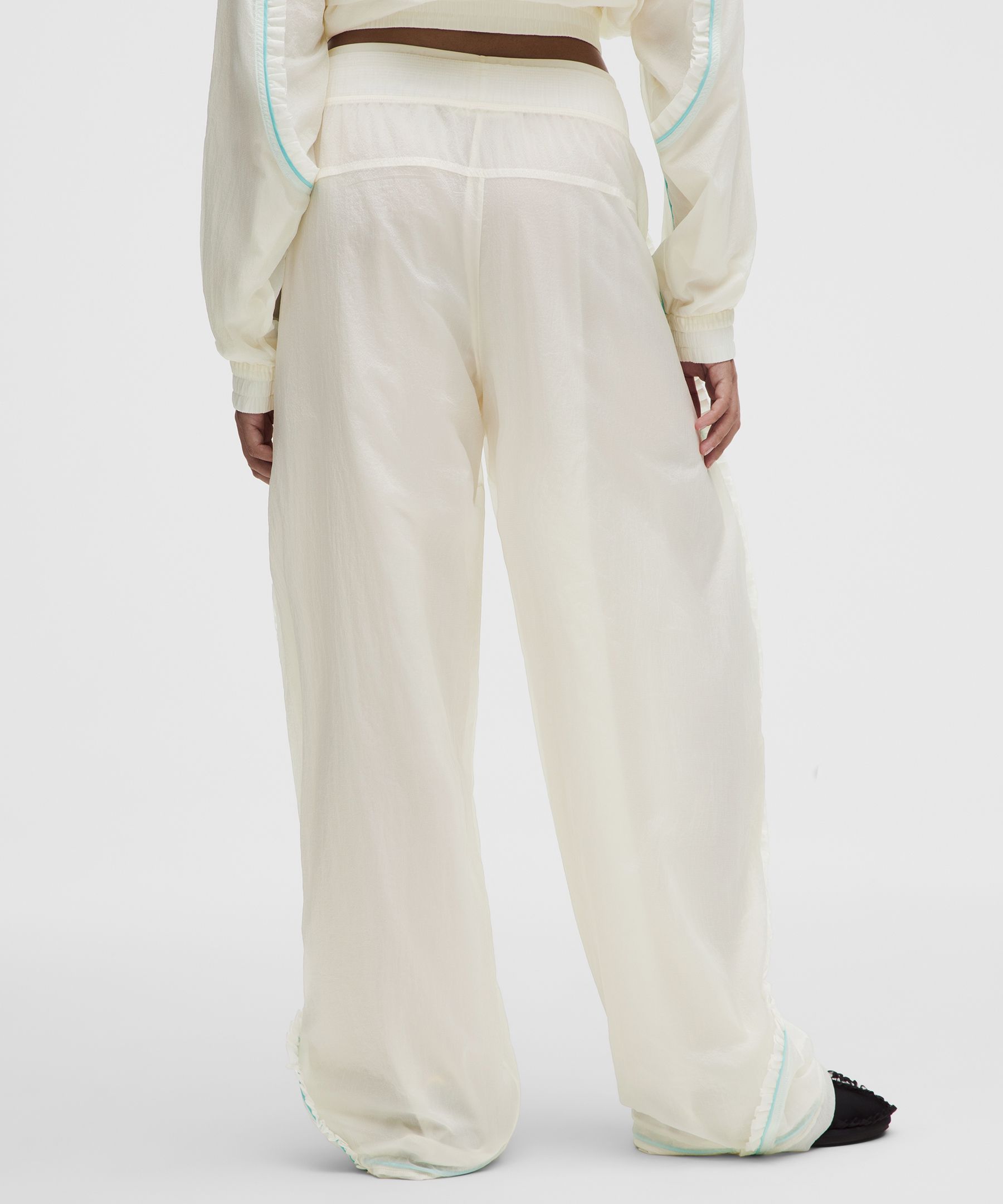 GANNI x lululemon Ruffle-Trim Textured Mid-Rise Pant