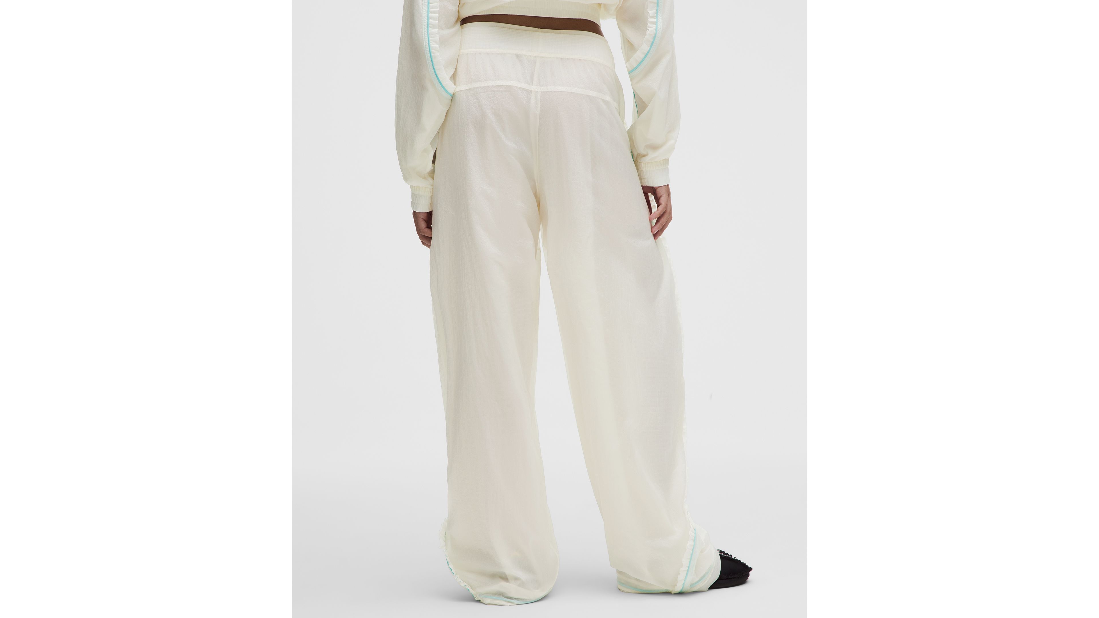 GANNI x lululemon Ruffle-Trim Textured Mid-Rise Pant