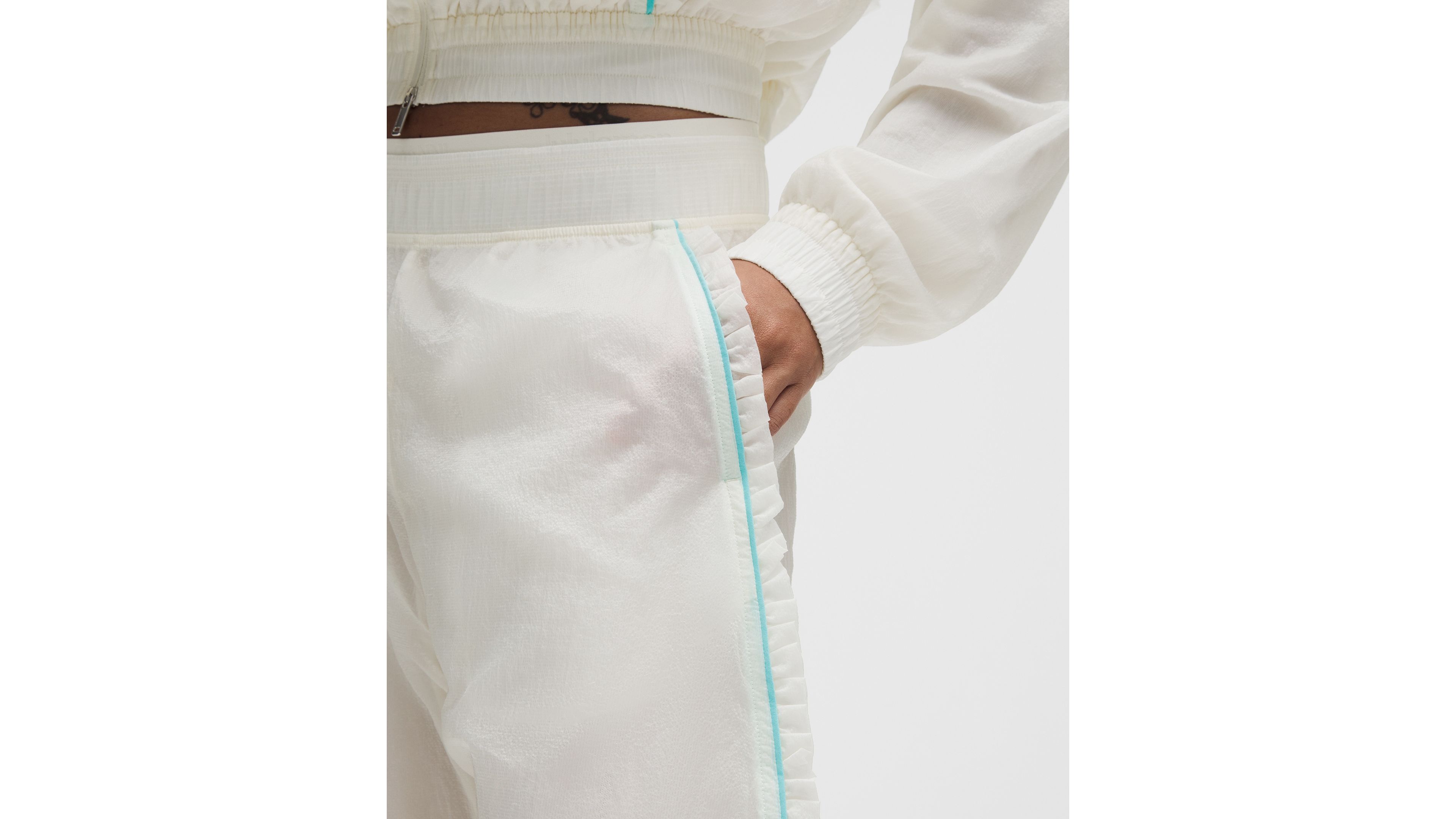 GANNI x lululemon Ruffle-Trim Textured Mid-Rise Pant
