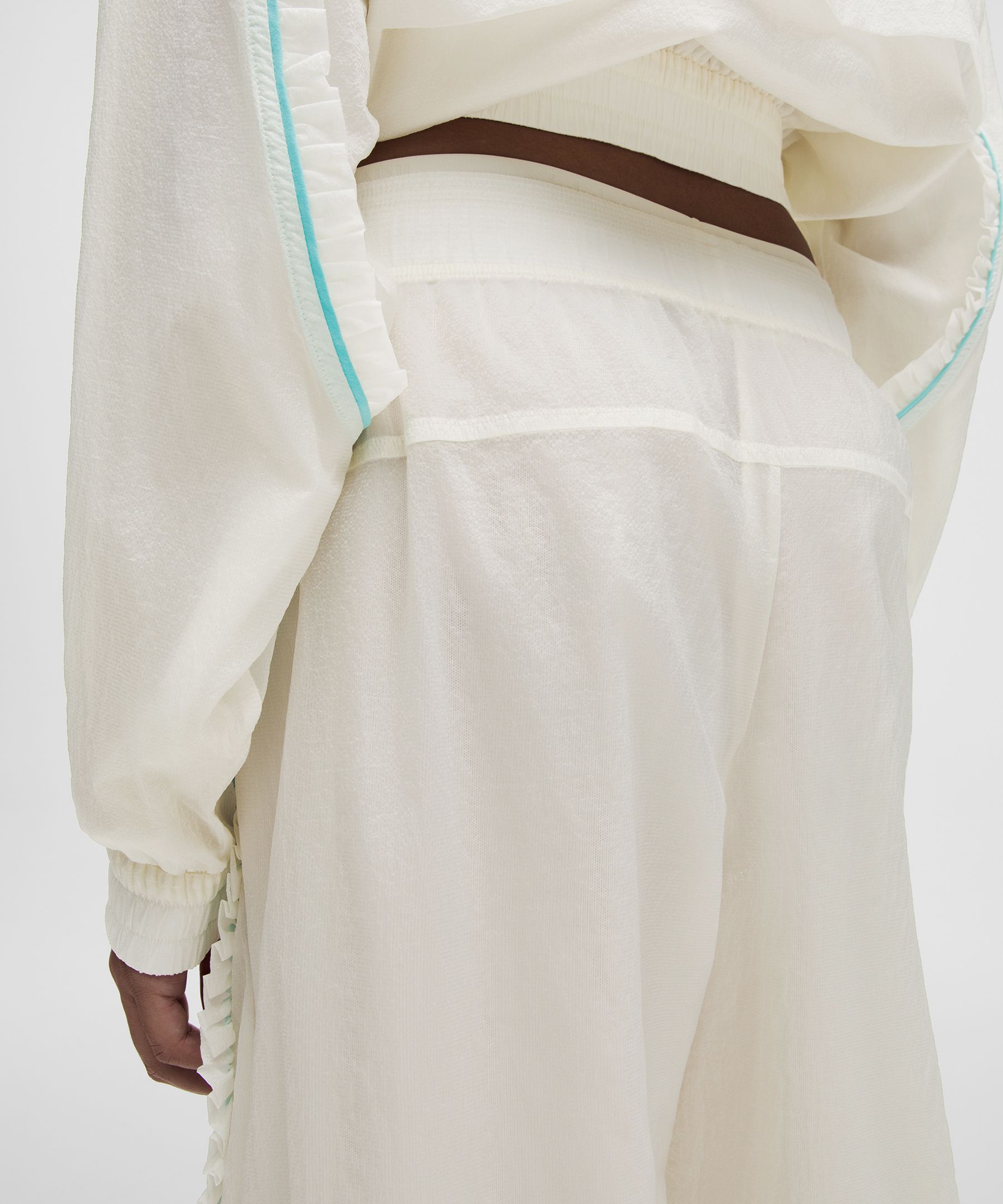 GANNI x lululemon Ruffle-Trim Textured Mid-Rise Pant