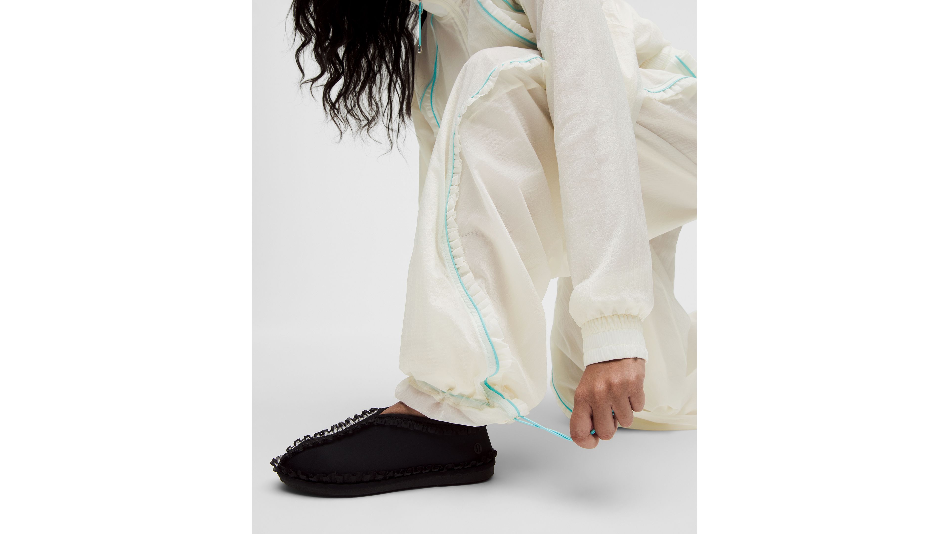 GANNI x lululemon Ruffle-Trim Textured Mid-Rise Pant