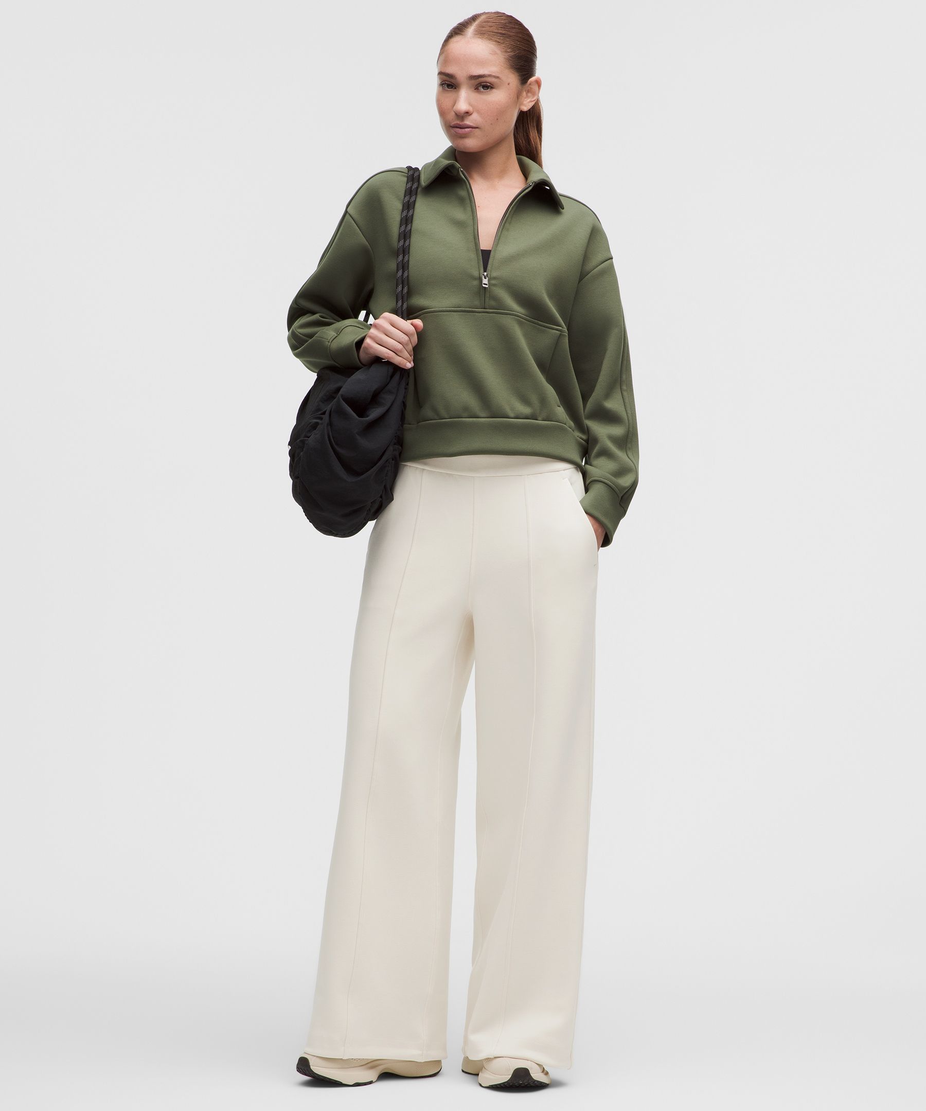 Smooth Spacer High-Rise Wide-Leg Pant