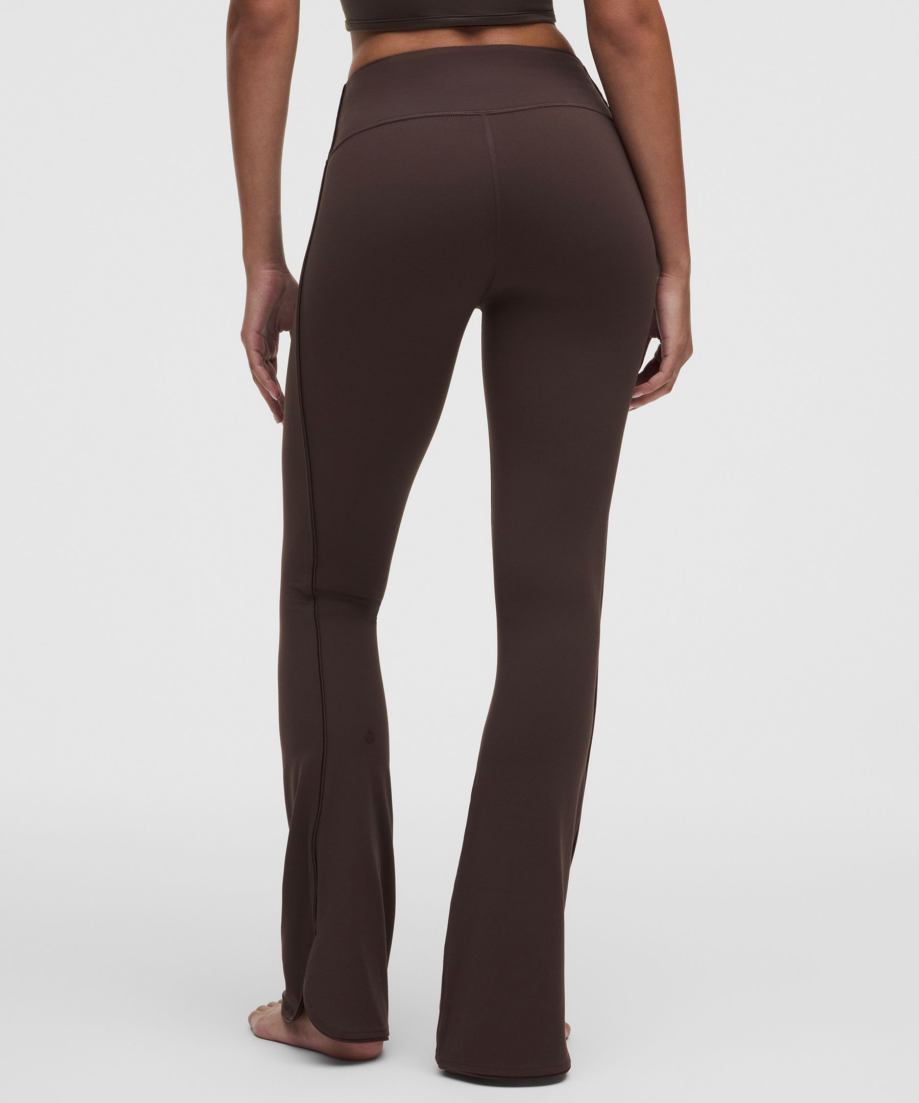 Nulu Satiny-Trim High-Rise Flared Pant