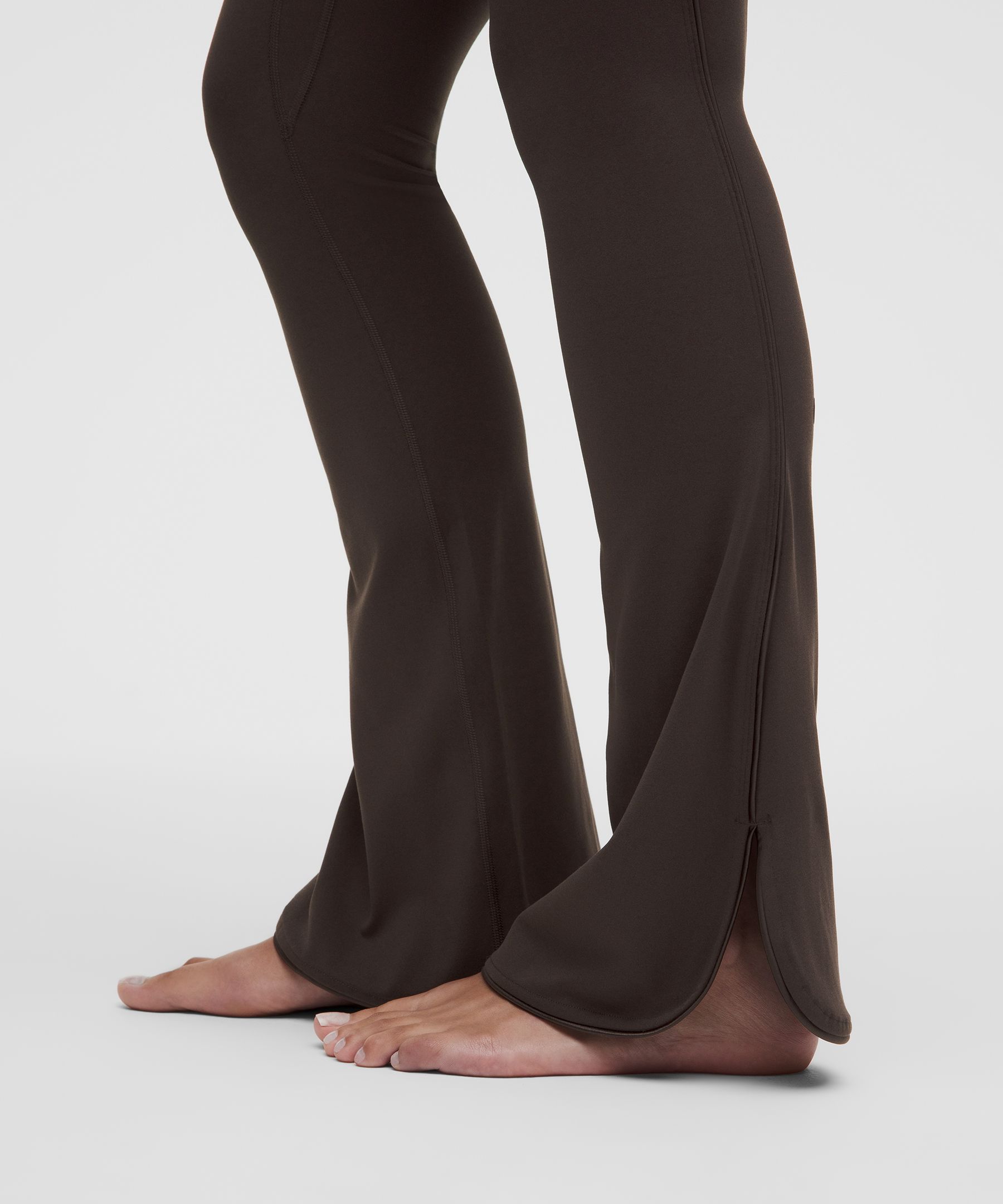 Nulu Satiny-Trim High-Rise Flared Pant