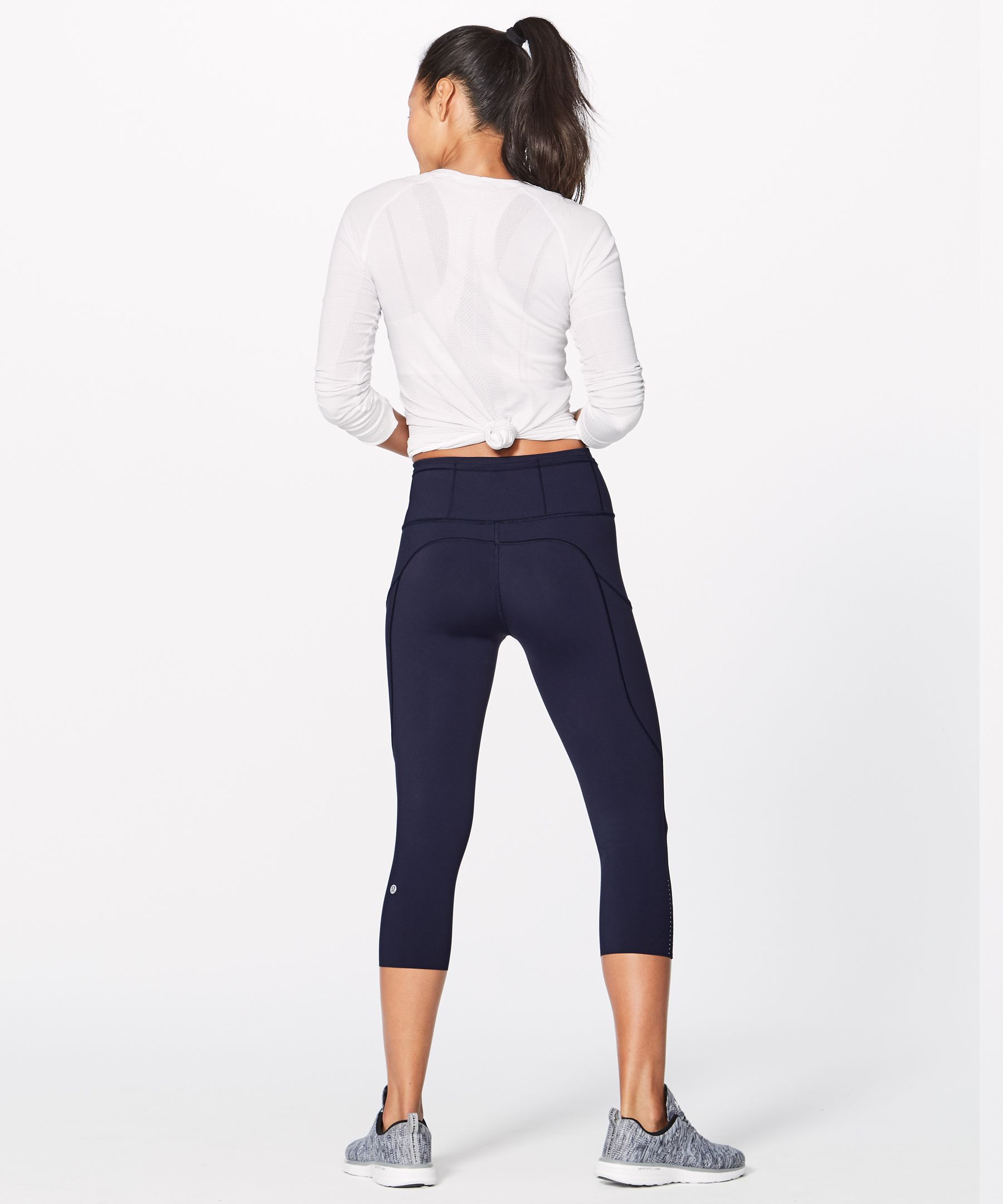 Lululemon Fast And Free Reflective High-rise Crop 19" In True Navy