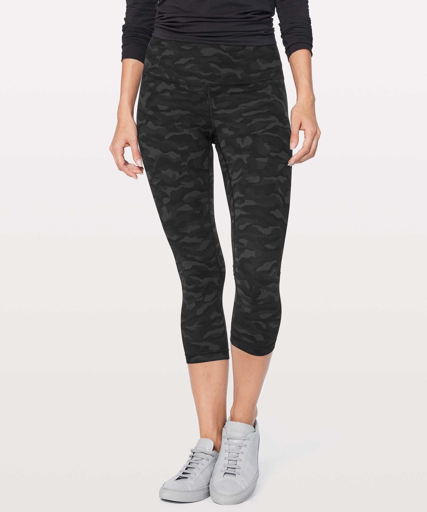 Lululemon Align™ High-rise Crop 21" In Sequoia Camo Print Deep Coal Black