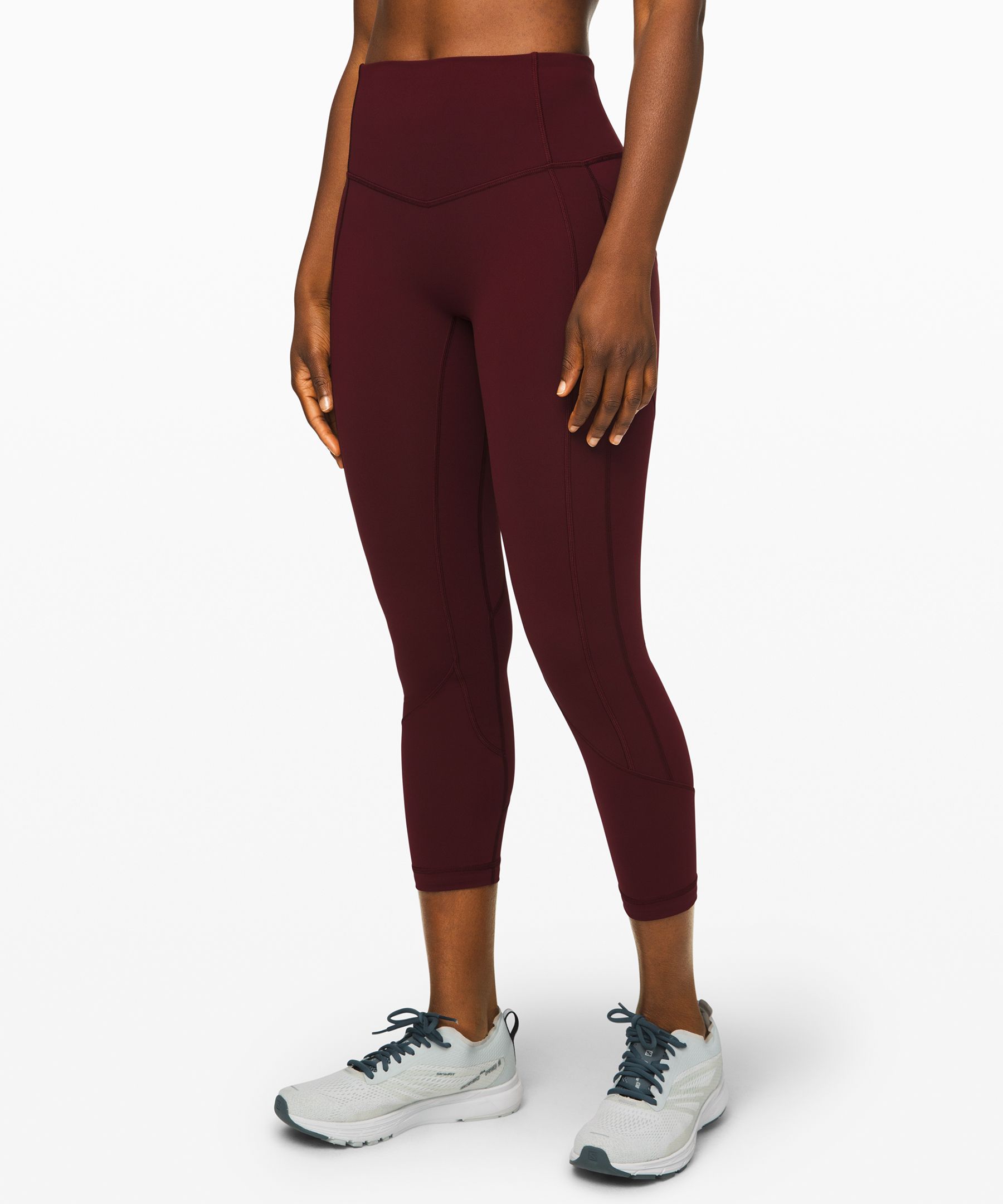 Lululemon All The Right Places Crop Ii 23" In Garnet